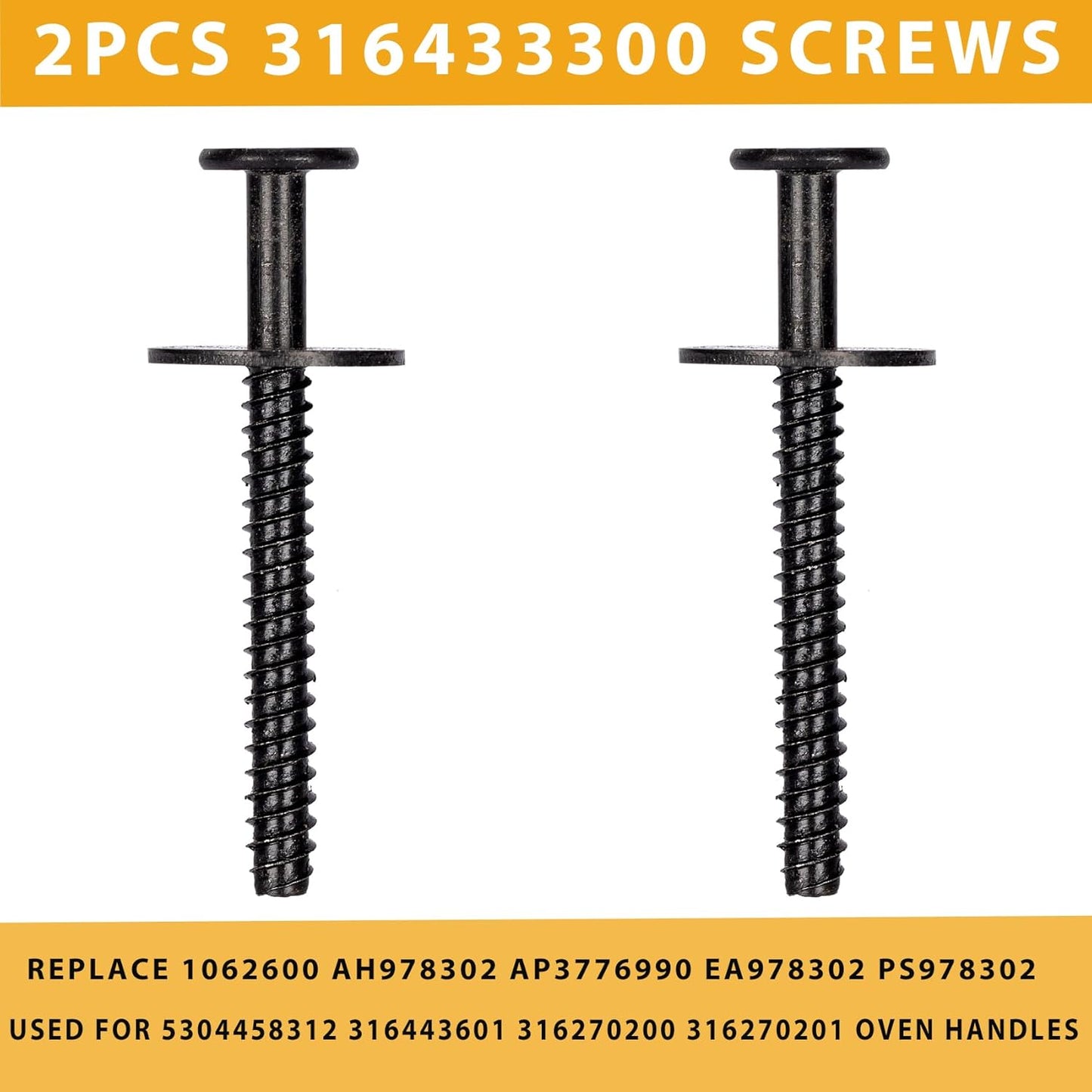 5304458312 AP3965016 316443600 Lot De 2 Poignées De Porte De Four De Rechange Compatibles Avec Cuisinière Électrique Kenmore Electrolux Frigidaire, Noir