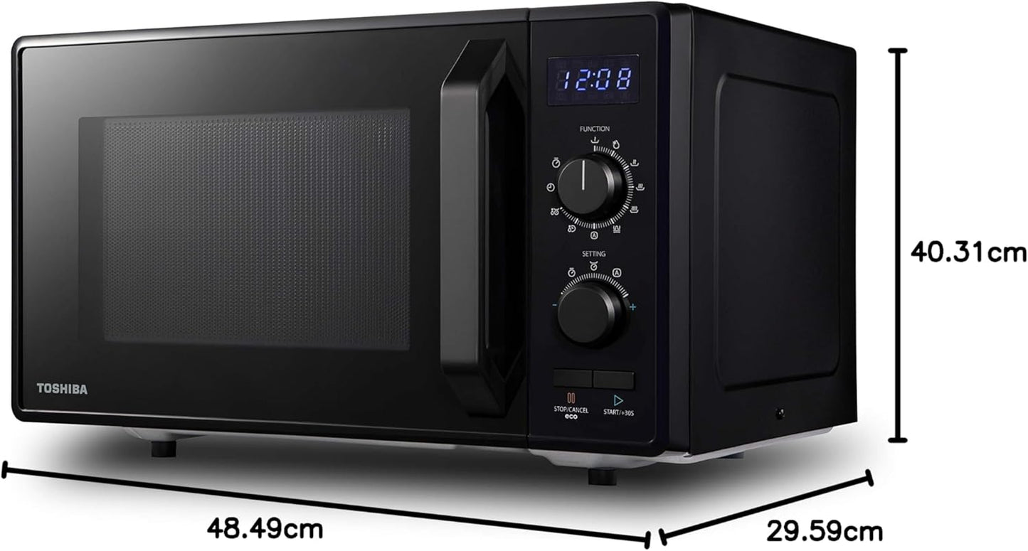 Micro-Ondes 3-En-1 23L MW2-AG23PF(BK), Micro-Ondes Sur Pied Avec Fonction Grill & Combi, Grill 900W/1000W, Fonction ECO, Plateau Tournant Avec Mémoire De Position, Noir