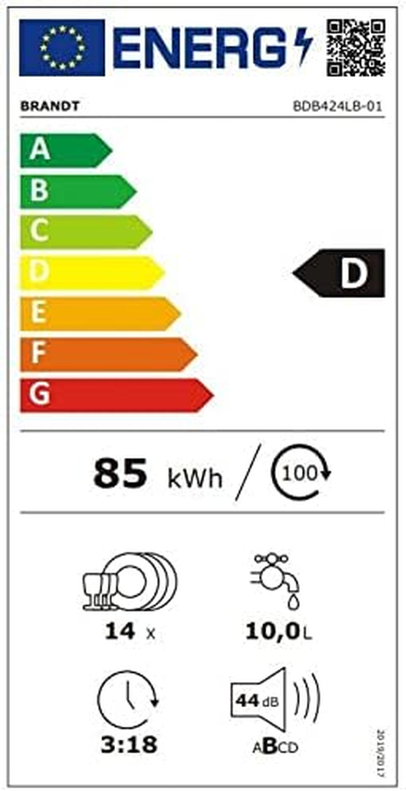 LAVE-VAISSELLE INT�GRABLE 14 COUVERTS 44Db CLASSE D BANDEAU NOIR
