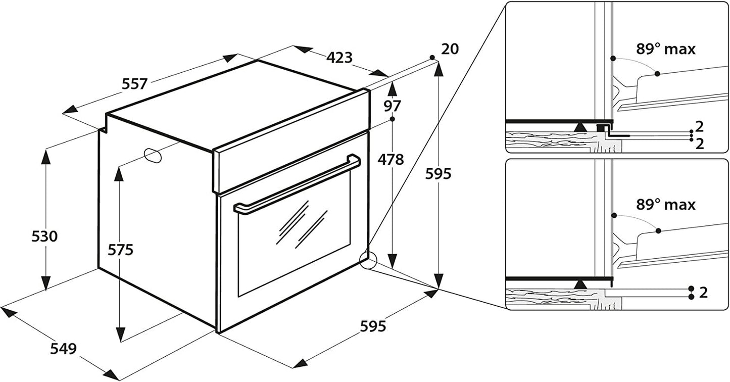 Bauknecht BAR2S K8 V2 in Four À Vapeur Avec Sortie De Four À 2 Positions/A+/71 L D'Espace De Cuisson Maxi/Air Chaud/Vapeur Douce Avec Ajout D'Humidité/Nettoyage Facile Avec Intérieur Smartclean, Acier
