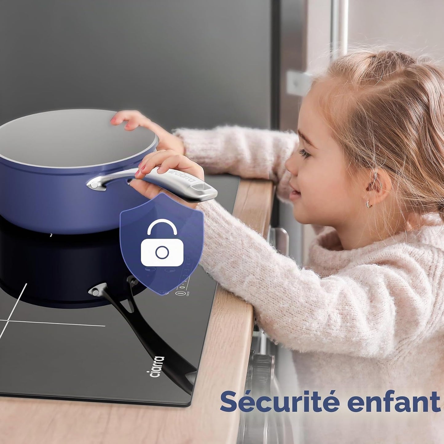 Plaque De Cuisson Induction 4 Foyers 7200W Fonction Boost | Puissance Limitée, Contrôle Slider, Fonction Pause, Minuteur, Sécurité Enfant