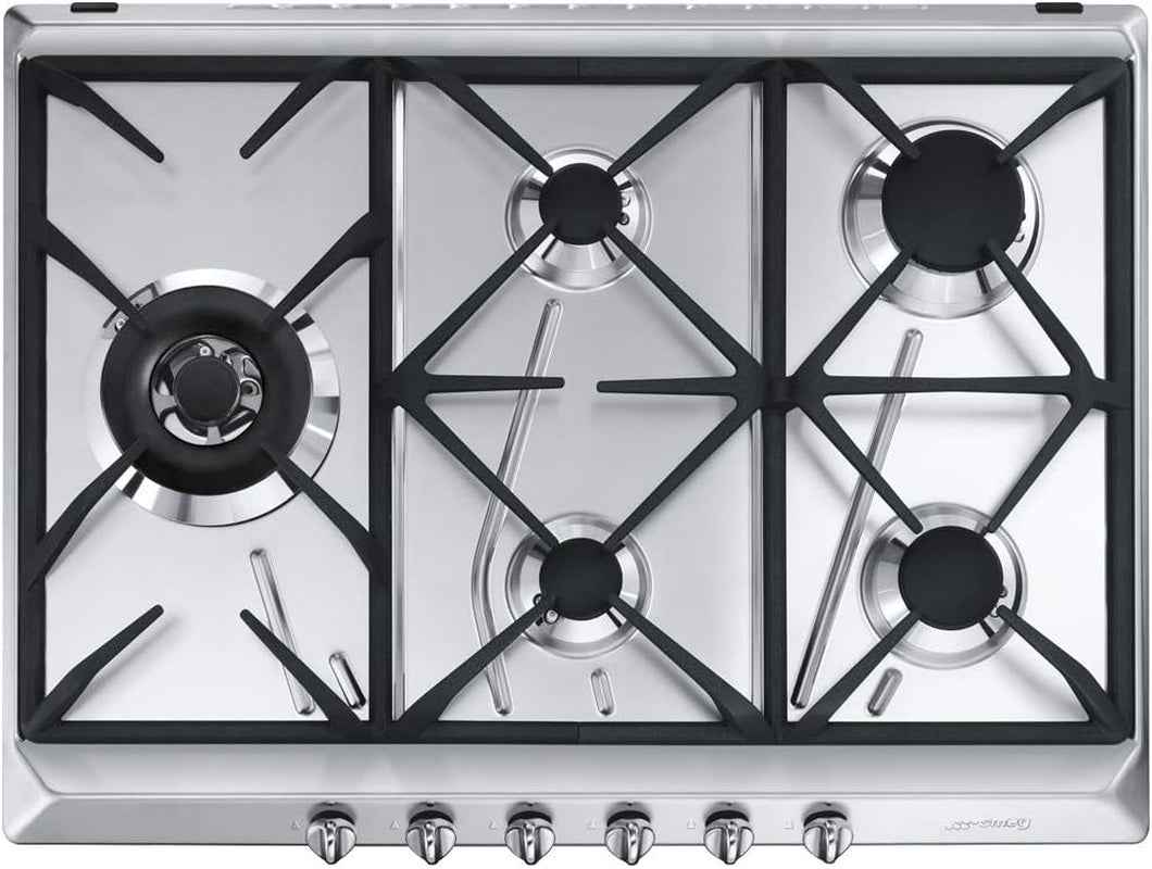 SMEG SRV575GH5, Plaque De Cuisson À Gaz UNIVERSAL, Stainless Steel