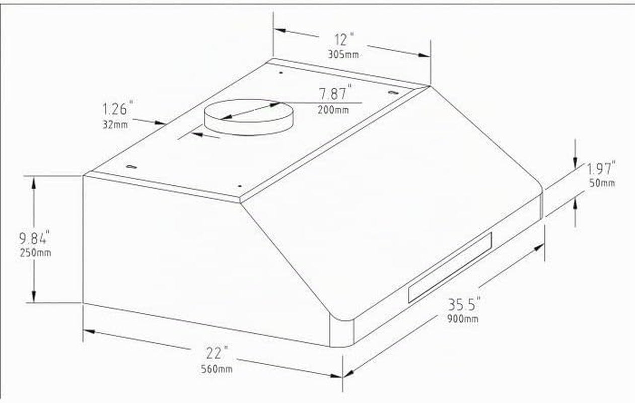 Hotte Aspirante Professionnelle Inox Avec Moteur 900 Mm -