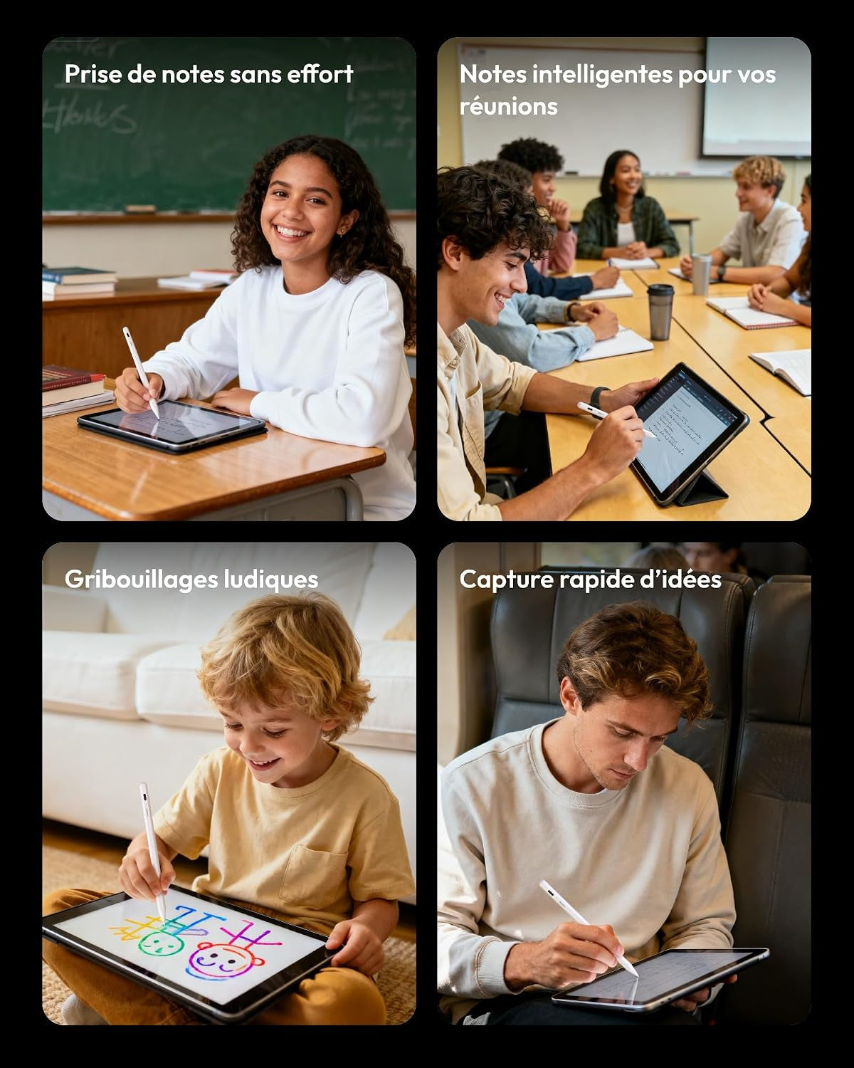 Air 8 Stylet Pour Ipad 2018-2026,Pencil Ipad A16/11/10/9/8/7,Mini 5/6,Air 3/4/5/M2/M3/M4,Pro M5/M4/11/12.9/13",Stylet Ipad Avec Précision De Pixe,Stylo À 2X Charge Rapide, Rejet De Palme