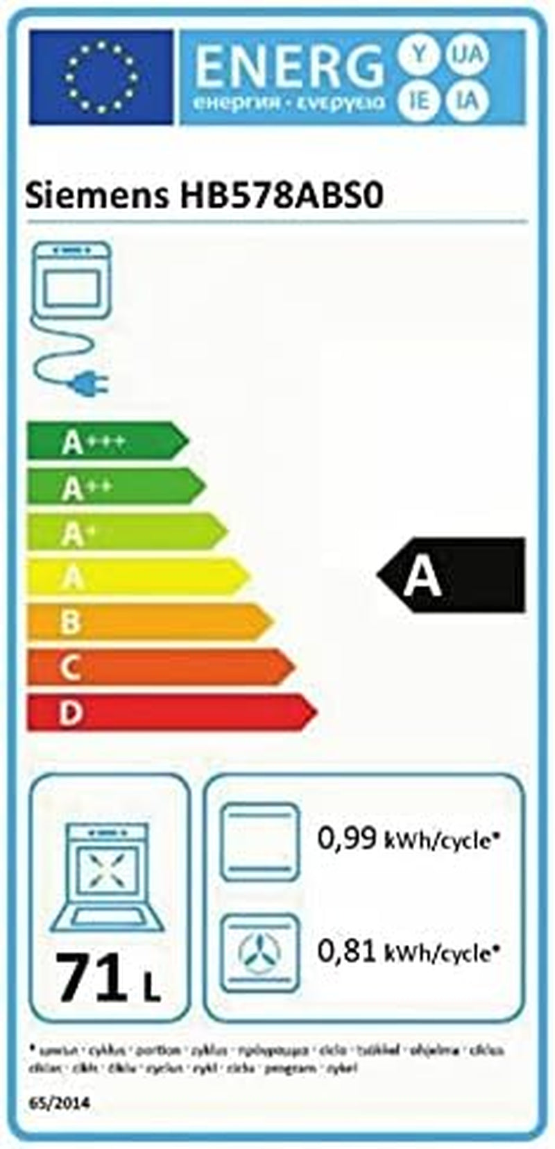 HB578ABS0 Four 71 L a Noir, Acier Inoxydable
