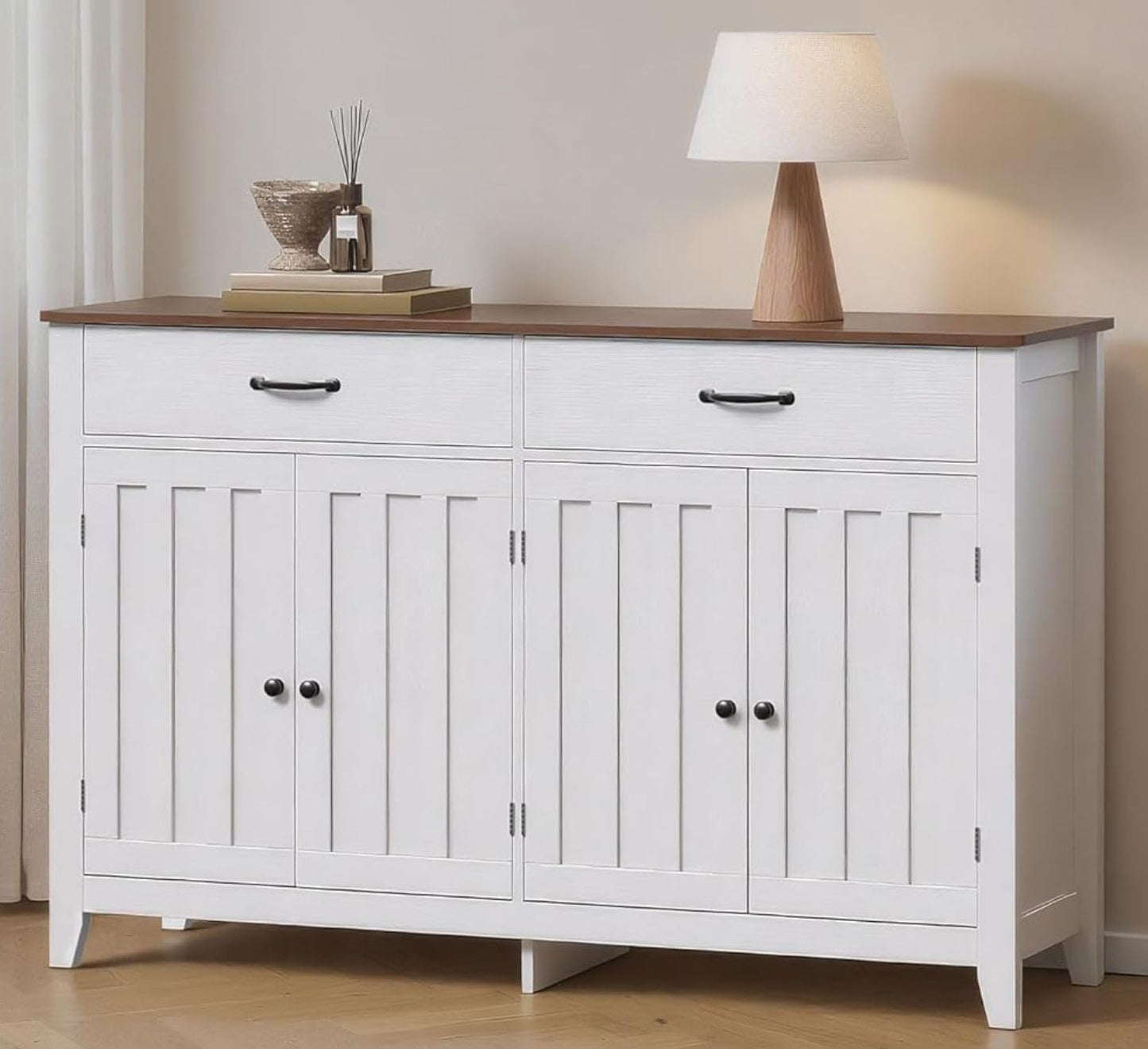 Buffet, Armoire Moderne Minimaliste À Grande Capacité, Armoire Multifonctionnelle De Cuisine Pour La Vaisselle, Adapté Pour Cuisine & Salon,120×40×89Cm,Retro