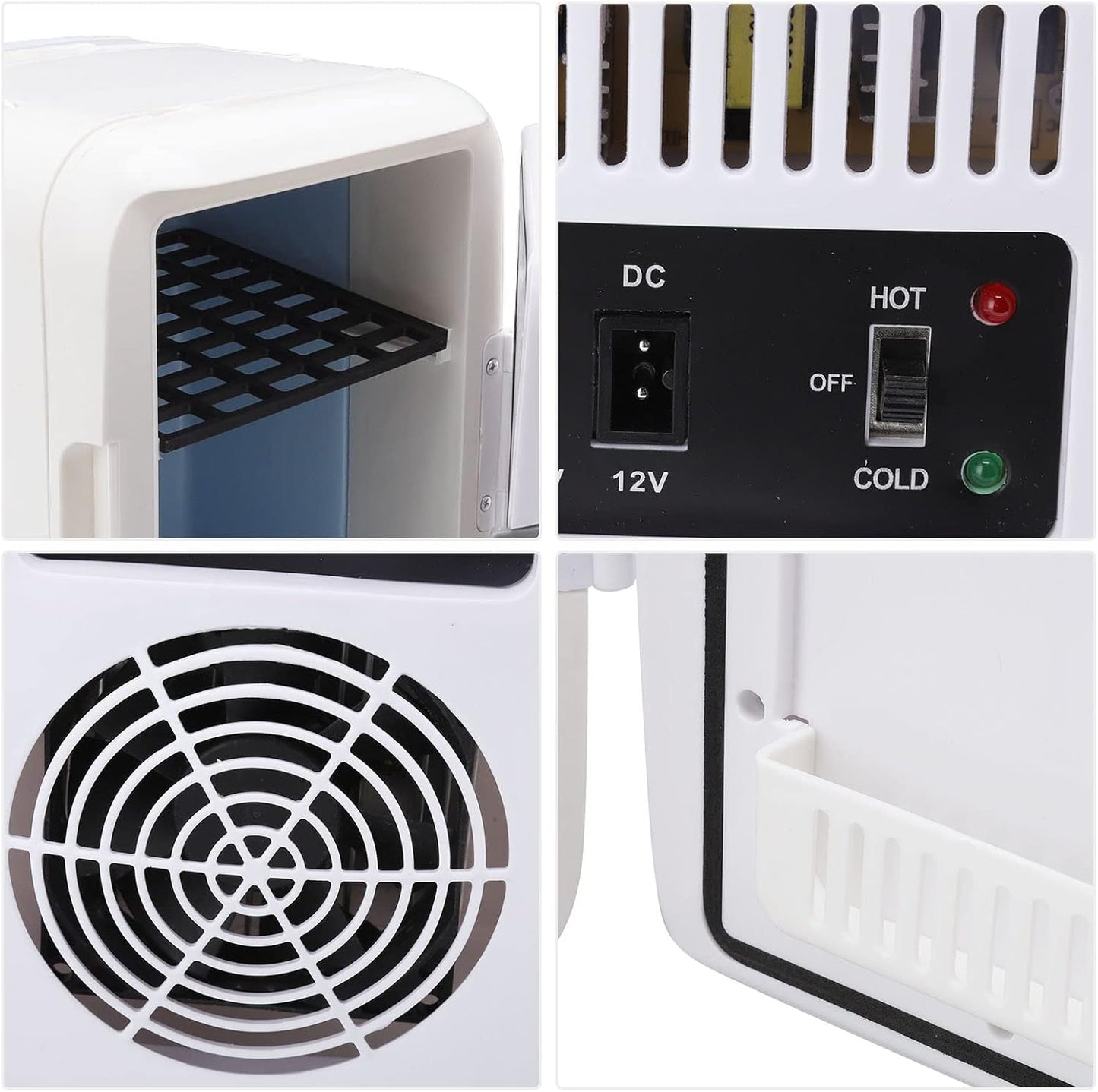 Mini Frigo 4L Pour Chambre - 12V Grande Capacité Réfrigérateurs Portatifs Glacière Et Réchauffeur Thermoélectriques Mini Congélateur Pour Dortoir, Bureau, Maison, Soins De La Peau, Maquillage