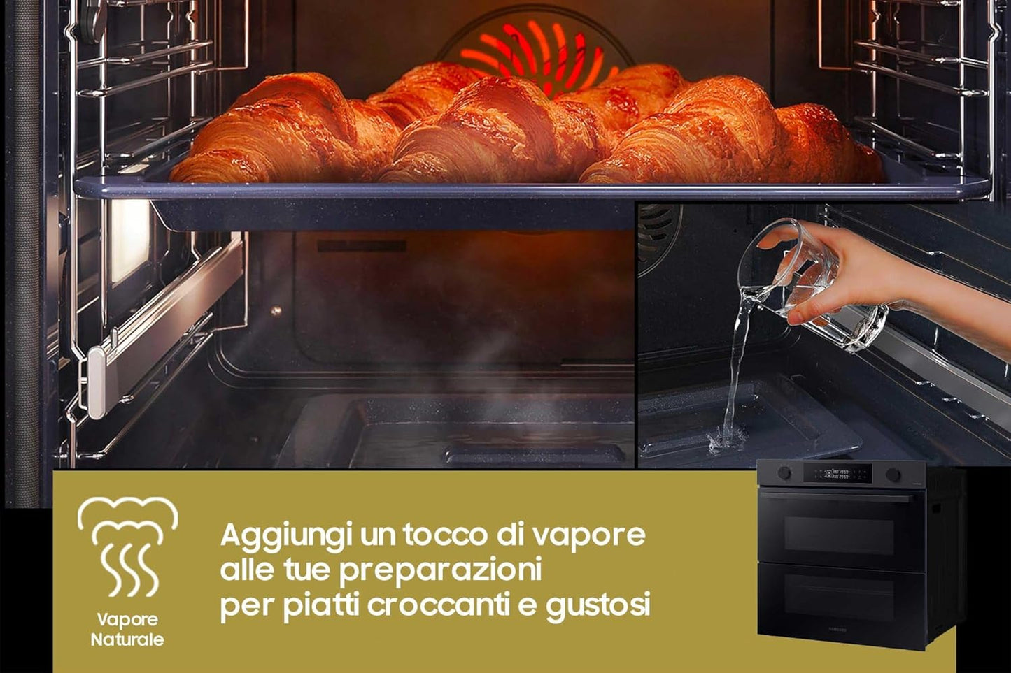 Four Électrique Ventilé Grill/Vapeur 76 Litres Classe A+ Noir - NV7B4540VBB/U5