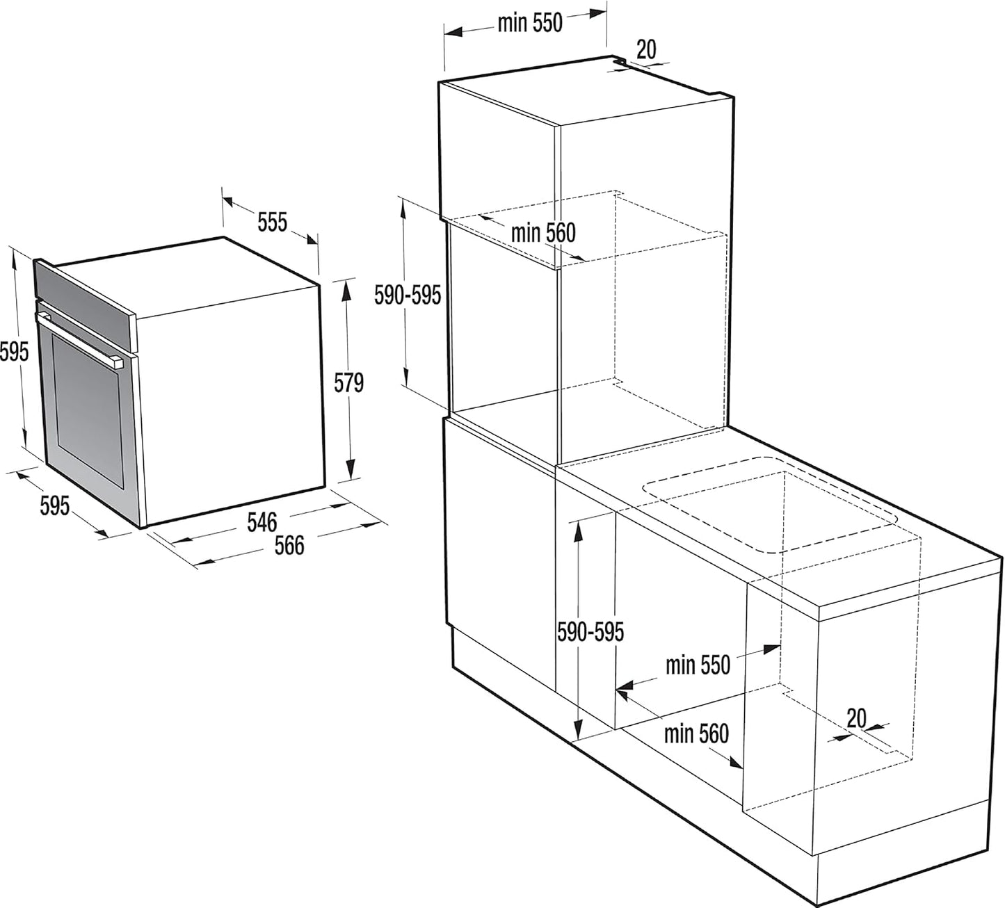 Hisense BS5545AG Four À Vapeur 100% + Multifonction Classe a +, Grande Capacité 73 L, Sonde Thermique, Réservoir D'Eau 1,3 L, Guide Télescopique Inclus, Fermeture Douce, Porte Blindée Ultra Froide