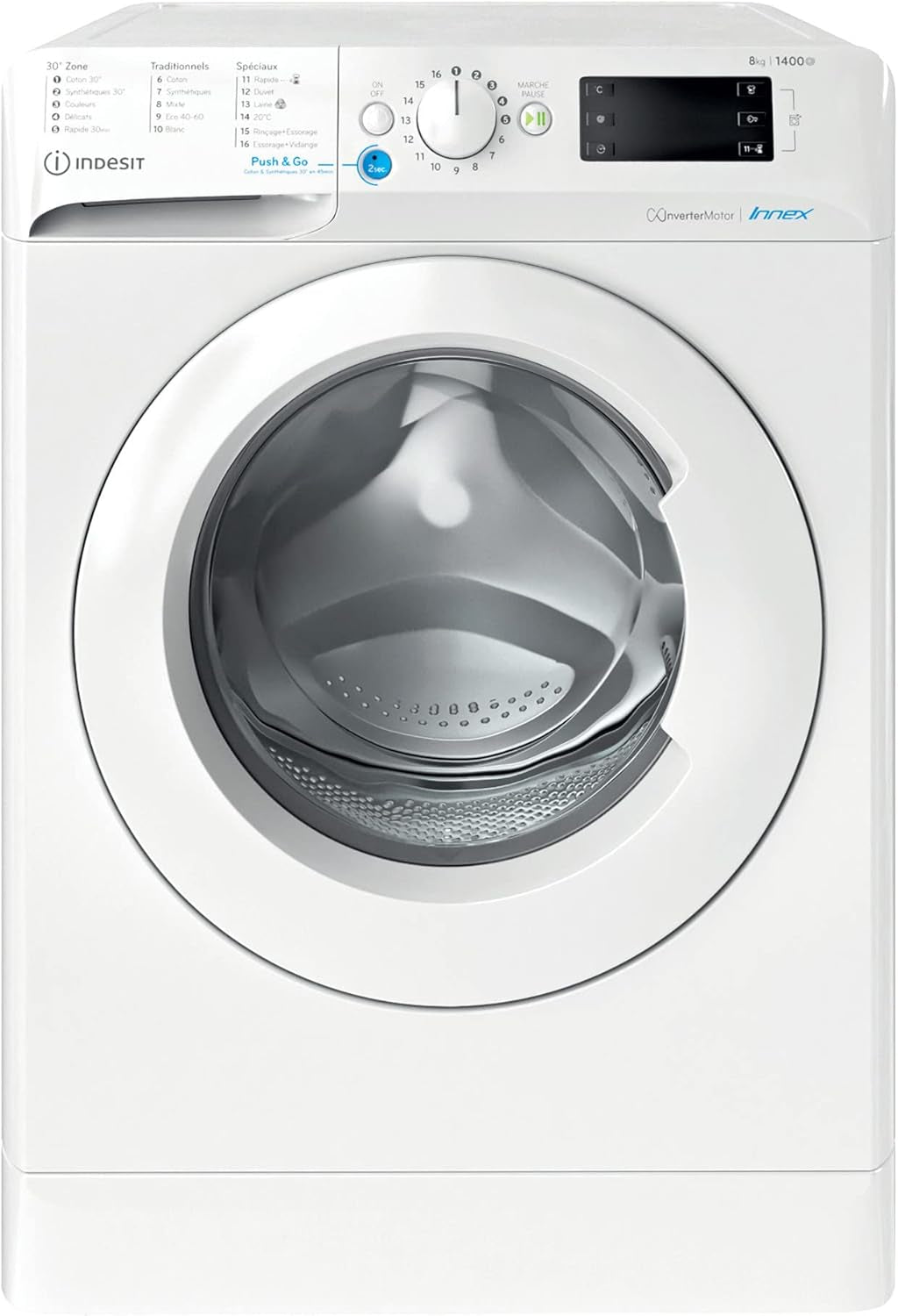 Indesit BWBE81484XWFRN - Lave-Linge Hublot - 8 Kg - 1400 Tr/Min - Classe C - Blanc