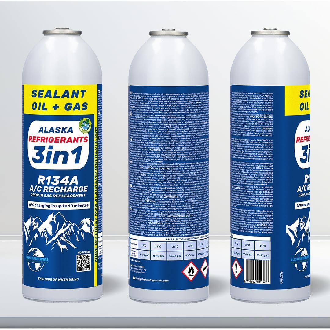 3En1 Réfrigérant Pour Véhicules Climatisation Recharge HC134A Bouteille De Gaz De Remplacement Pour Voitures X2
