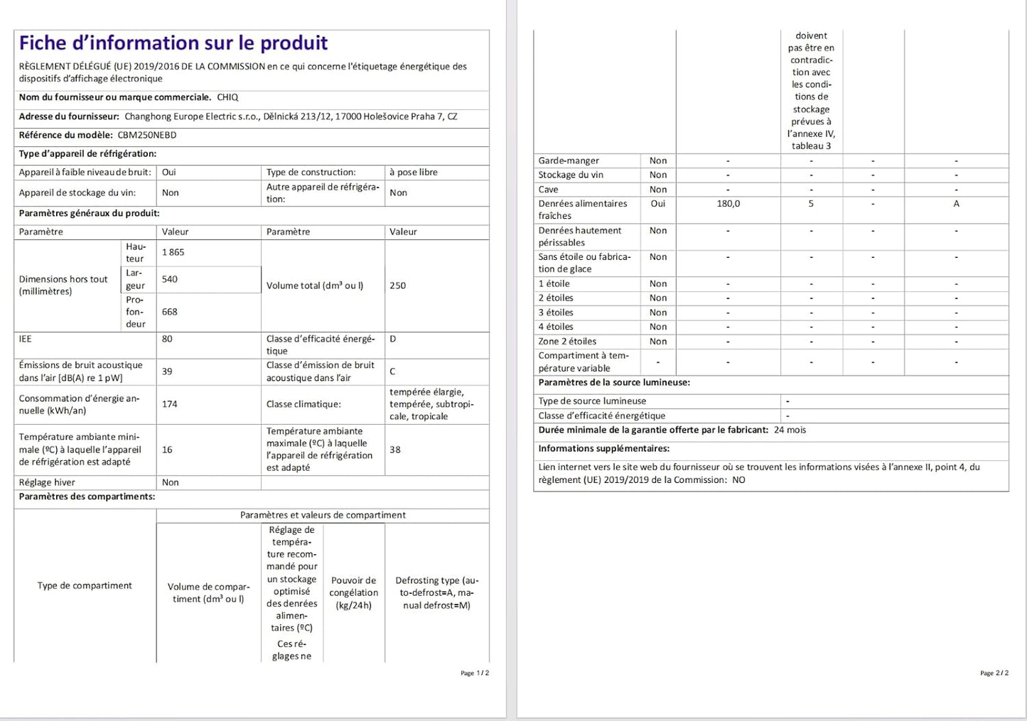 250L Réfrigérateur Autoportant Sans Givre,250L,Congélation À -24℃, Électronique Tactile, Compresseur Avec Garantie De 12 Ans, Distributeur D'Eau, Faible Niveau Sonore De 39 Db, Noir