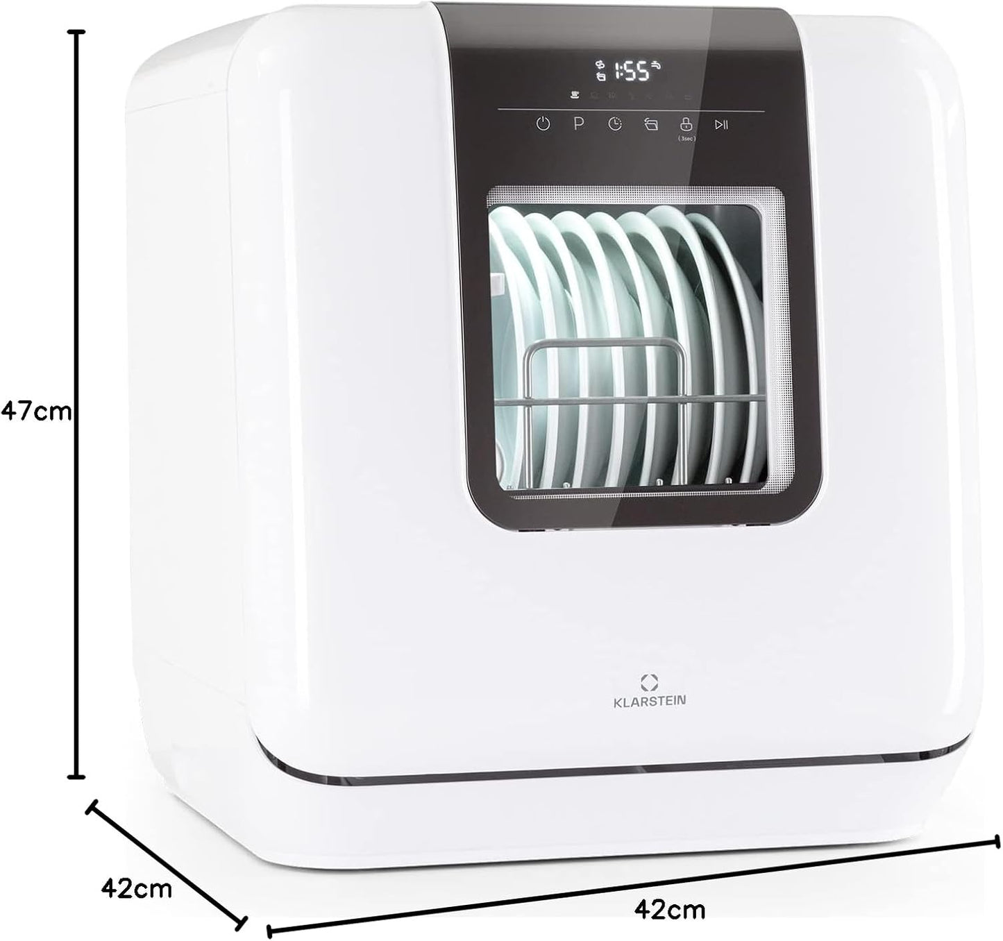 Mini Lave Vaisselle De 3 Couvert, Lave-Vaisselles Silencieux, 7 Programmes De Lavage, Petit Lave-Vaisselle De Table Compact, Lave Vaisselle Portable, Facile À Installer Pour Maison, Bureau