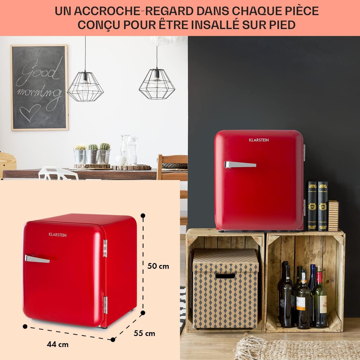 Mini Frigo De Chambre De 48L Pour Snacks Et Boissons, Petit Frigo Top Silencieux, Mini Bar, Petit Réfrigérateur Camping, Mini Frigo Cosmetique, Refrigerateur Avec Étagères Réglables, 0-10°C