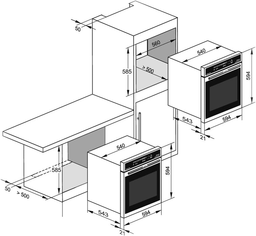 Kaiser Empire EG 6345 Elfem Encastrable Four 60 Cm/Gaz Four Autosuffisants/Fabricant Kaiser/67 L/ Catalytique-Four Cuisinière À Gaz Avec Boutons Bediend Chevreuil/Gaz Naturel Et Propane Possible