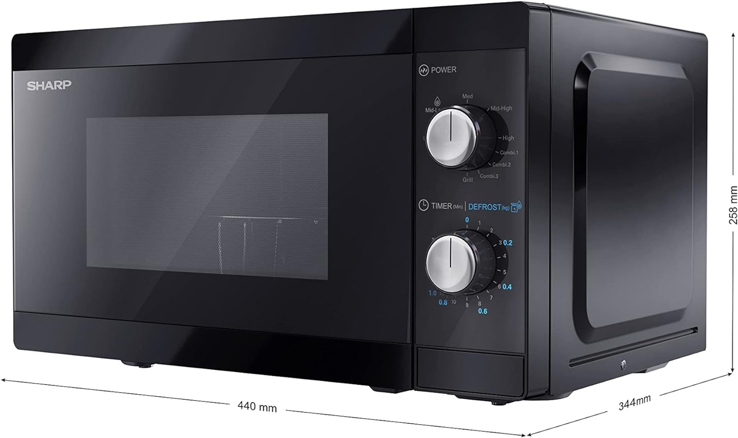 Four Micro Ondes 20 Litres Noir Avec Gril YC-MG01E-B
