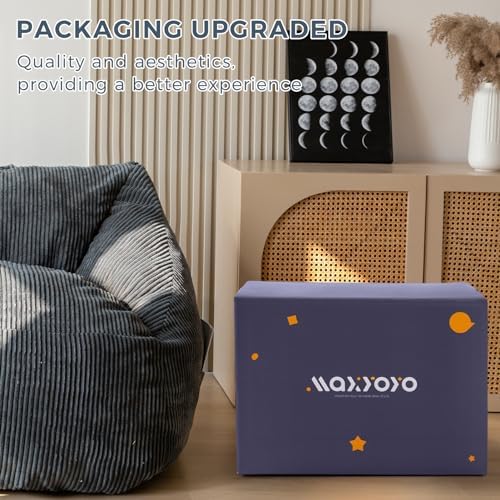 MAXYOYO Bean Bag Chair, Floor Sofa with Handle, Bean Bag Chairs for Adults and Kids, Teens Living Room Bean Bag, Accent Sofa Chair with Pocket for Gaming Reading Relaxing