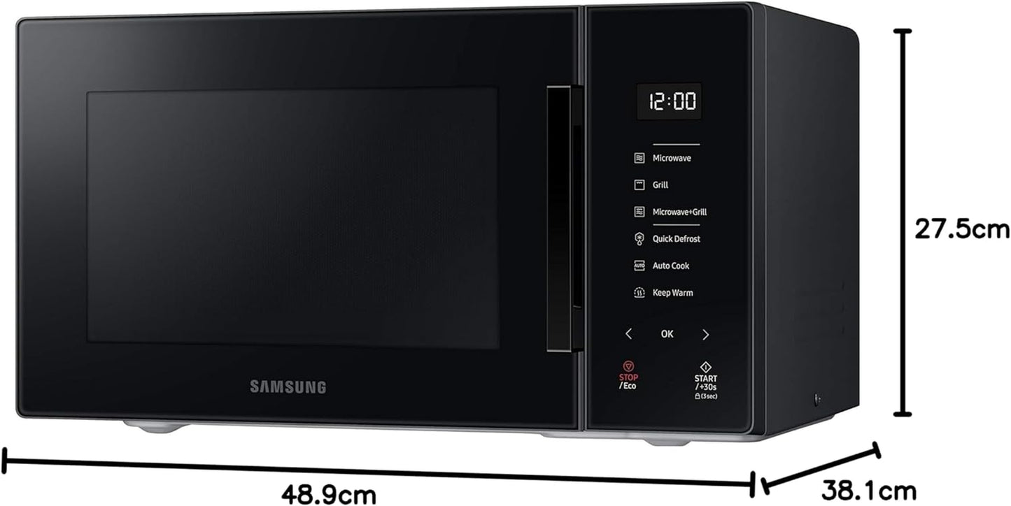 MG23T5018AK Four À Micro-Ondes, 23 L, 1100 W, Cuisson Automatique Et Home Dessert, Design Verre, Noir