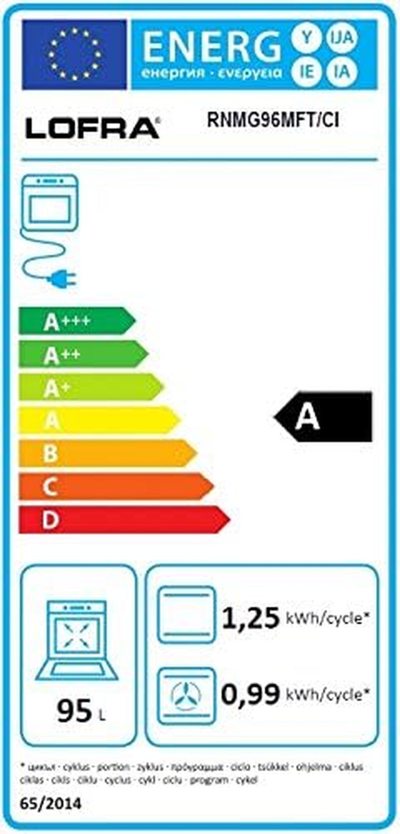 Lofra RNMG96MFTE/CI Cuisinière Noir, Acier Inoxydable Gaz a Fours Et Cuisinières (Cuisinière, Noir, Acier Inoxydable, Rotatif, Devant, Gaz, Centre)