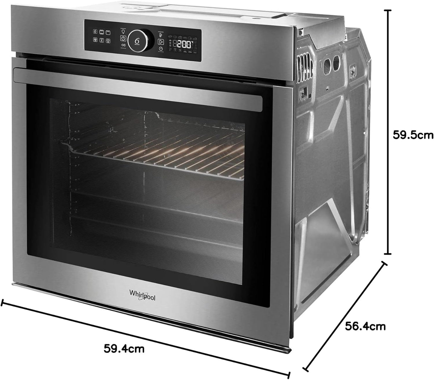 Whirlpool AKZ9 6270 IX Four Four Électrique 73 L Acier Inoxydable A+ - Fours (Moyenne, Four Électrique, 73 L, 73 L, a Pyrolyse, Acier Inoxydable)