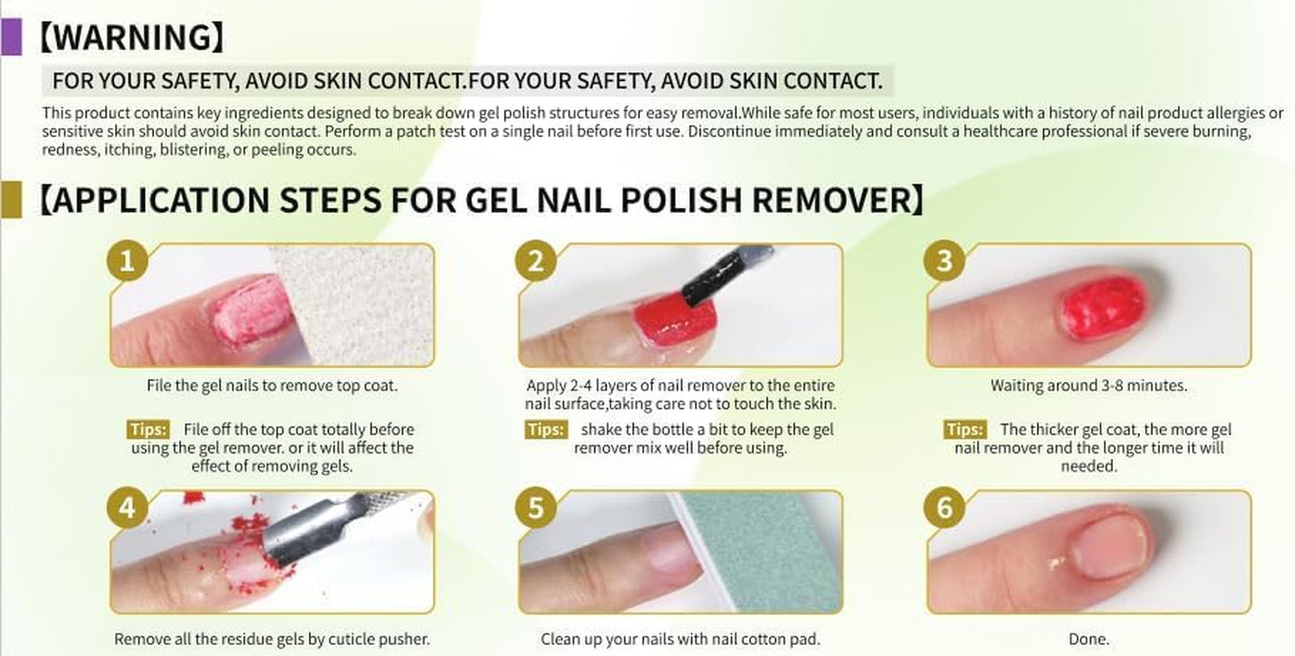 15Ml Dissolvant Vernis Semi Permanent, Enlève Le Vernis Gel En 3 À 5 Minutes Sans Trempage Ni Enveloppement, Enlève Facilement Et Rapidement Vernis Gel