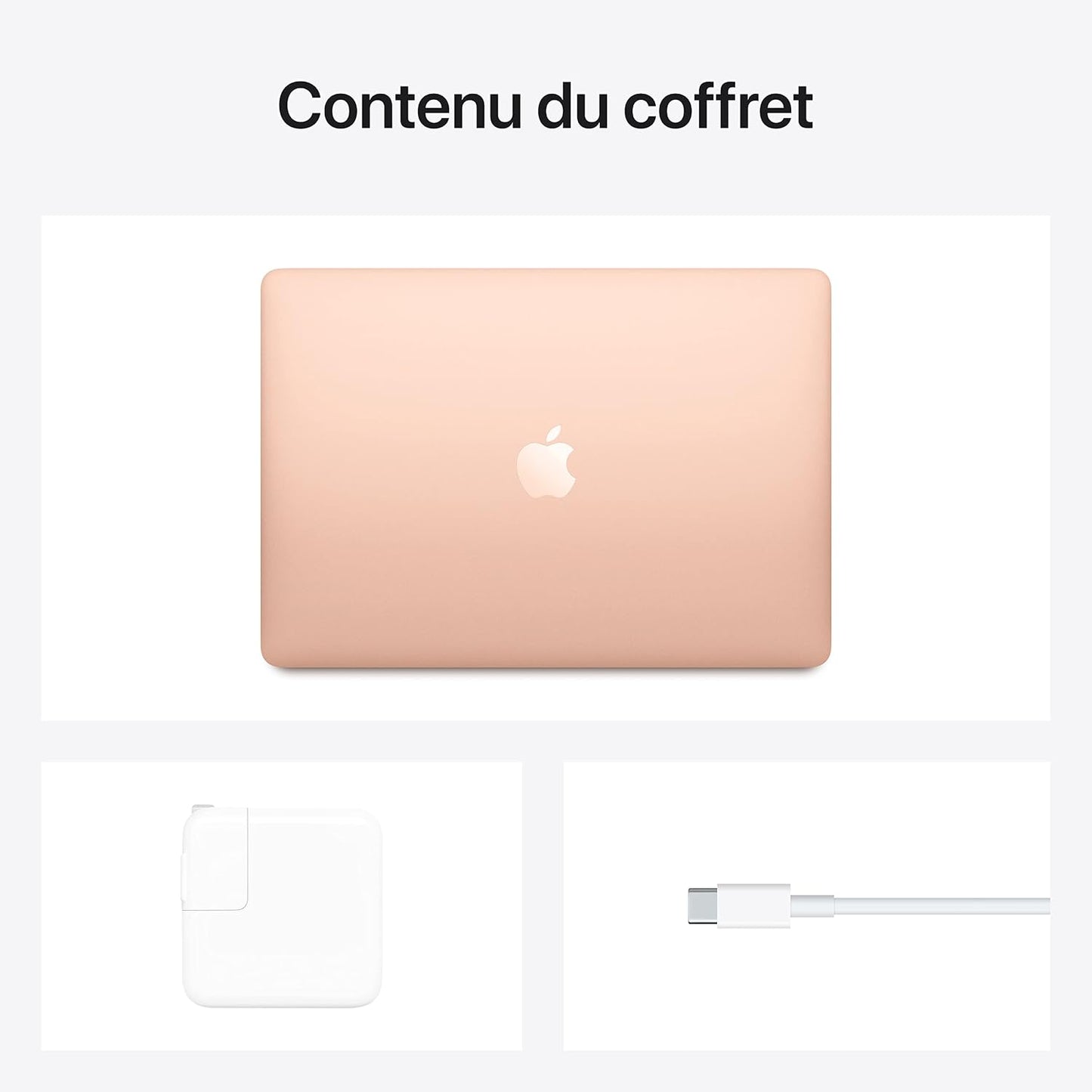 2020 Apple MacBook Air with Apple M1 Chip (13-inch, 8GB RAM, 256GB SSD Storage) (AZERTY French) Gold (Refurbished)