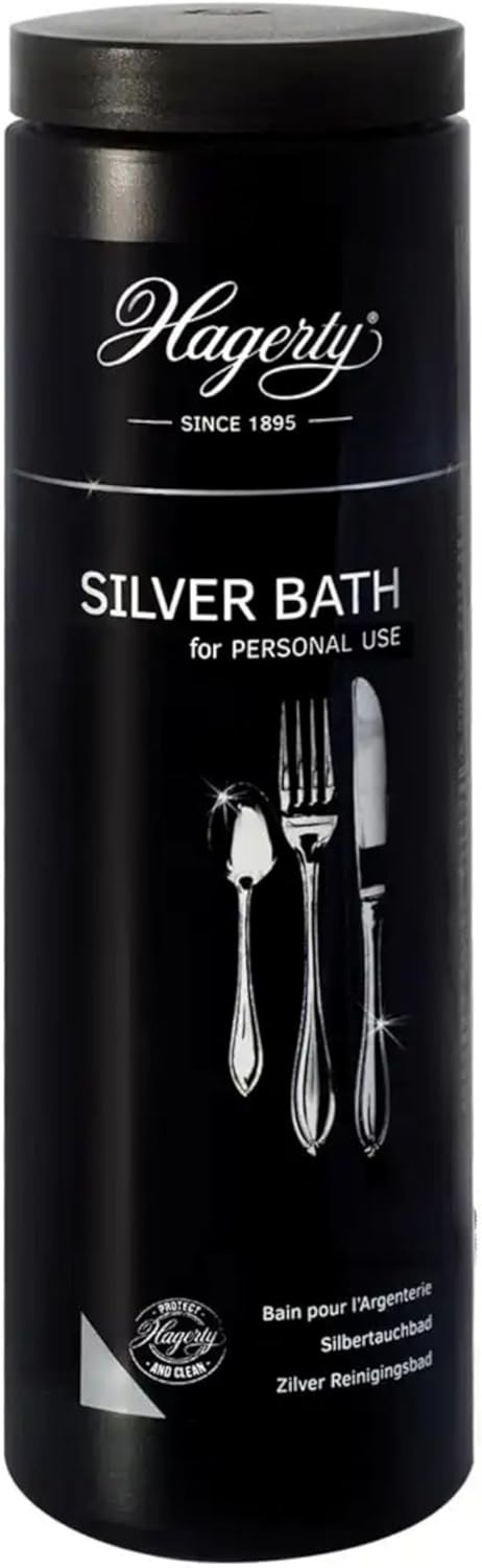 Hagerty Silver Bath 580 ml | Effective cleaning for silver or silver plated cutlery, lasting protection against tarnishing