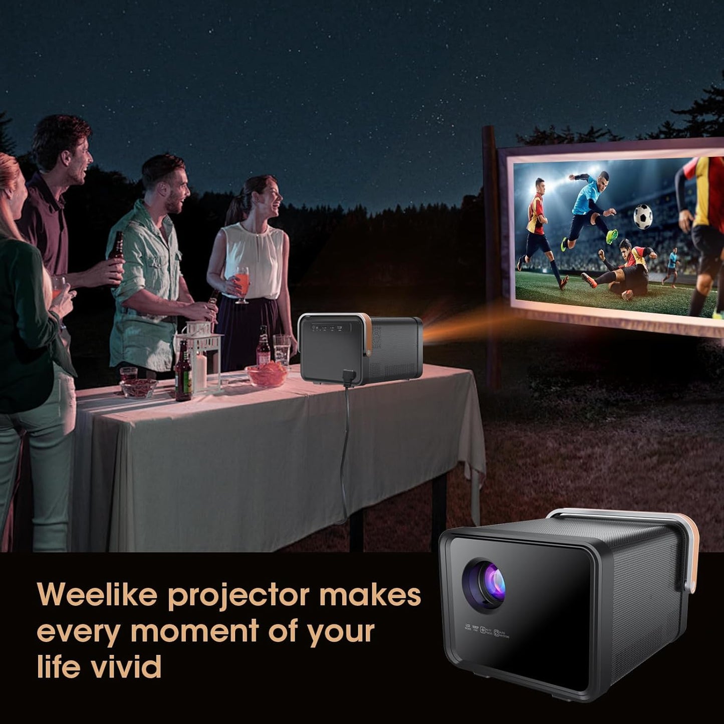 Projecteur, Mini Projecteur Portable 1080P HD 4K, Projecteur Home Cinéma Avec 5G Wifi 6 Et Bluetooth, Projecteur Vidéo Extérieur Pour Phone/Android/Tv Stick/Hdmi/Usb/Ordinateur Portable/Ps5