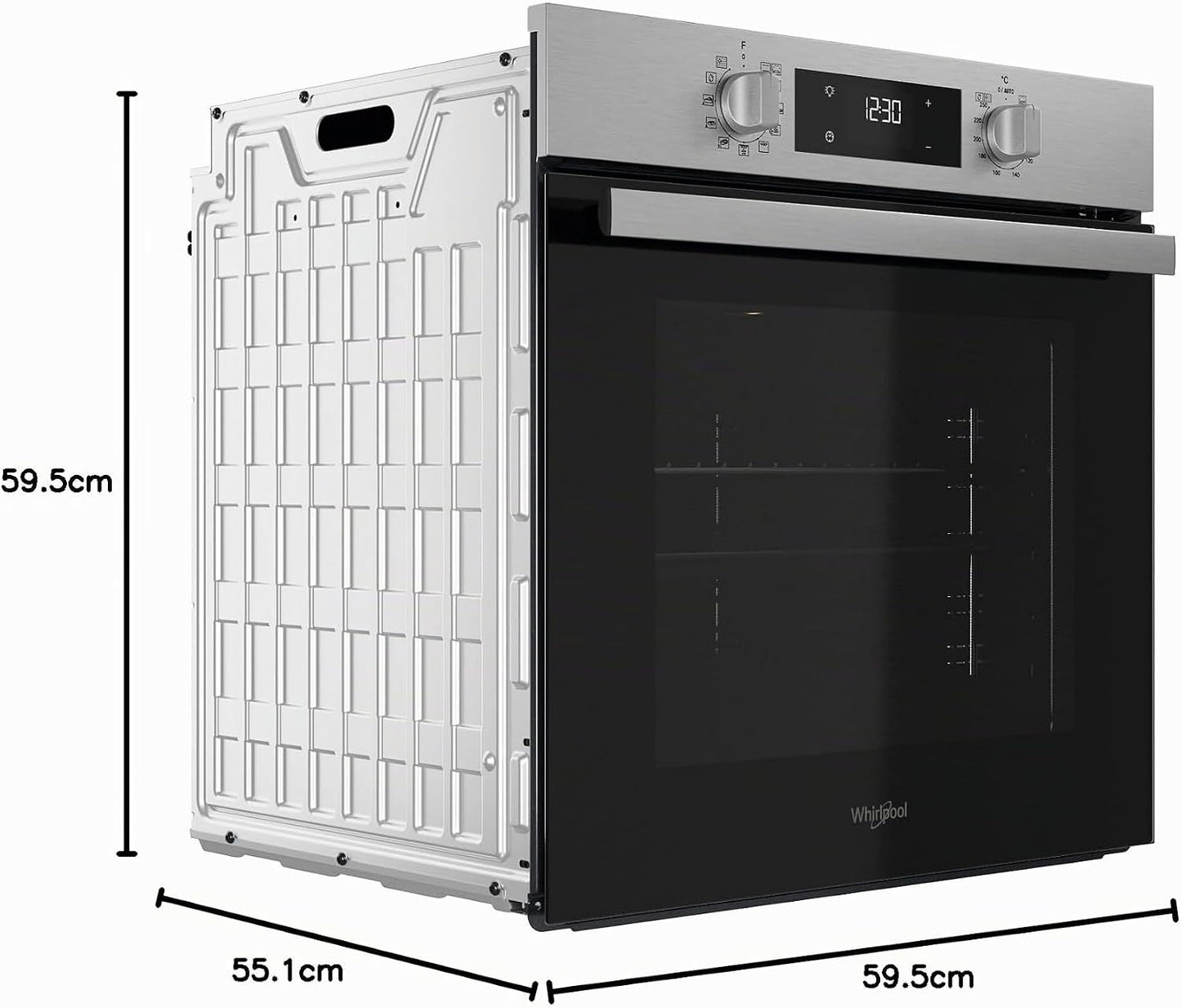 OMR58RR0X Four Multifonction Encastrable Électrique, Ventilé, Pyrolytique, Capacité 71 L, Acier Inoxydable, Classe A+. Cook 3, Cool Door, Easy Clean. 59,5 X 59,5 X 55,1 Cm
