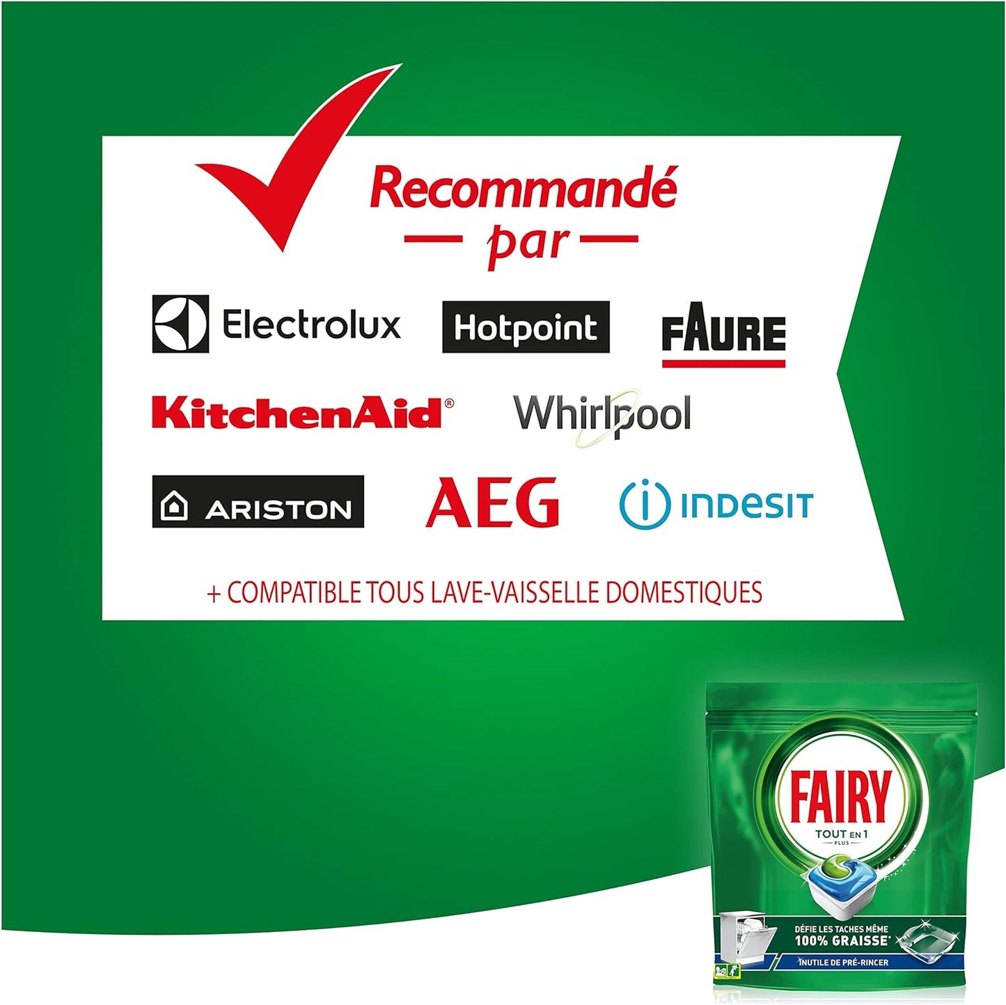 Original Tablettes Lave-Vaisselle All in One, Regular, 84 Capsules, Efficaces Même Sur La Graisse Incrustée, Protège Le Verre Et L'Argent