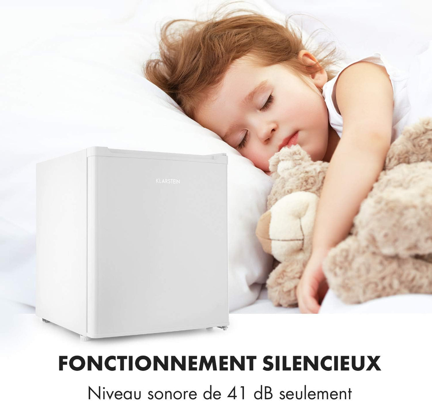 Snoopy Eco - Mini-Réfrigérateur, Peu Encombrant, 46 Litres, Congélateur De 4 Litres, Clayettes Réglables, Parfait Pour Les Petits Ménages - Blanc