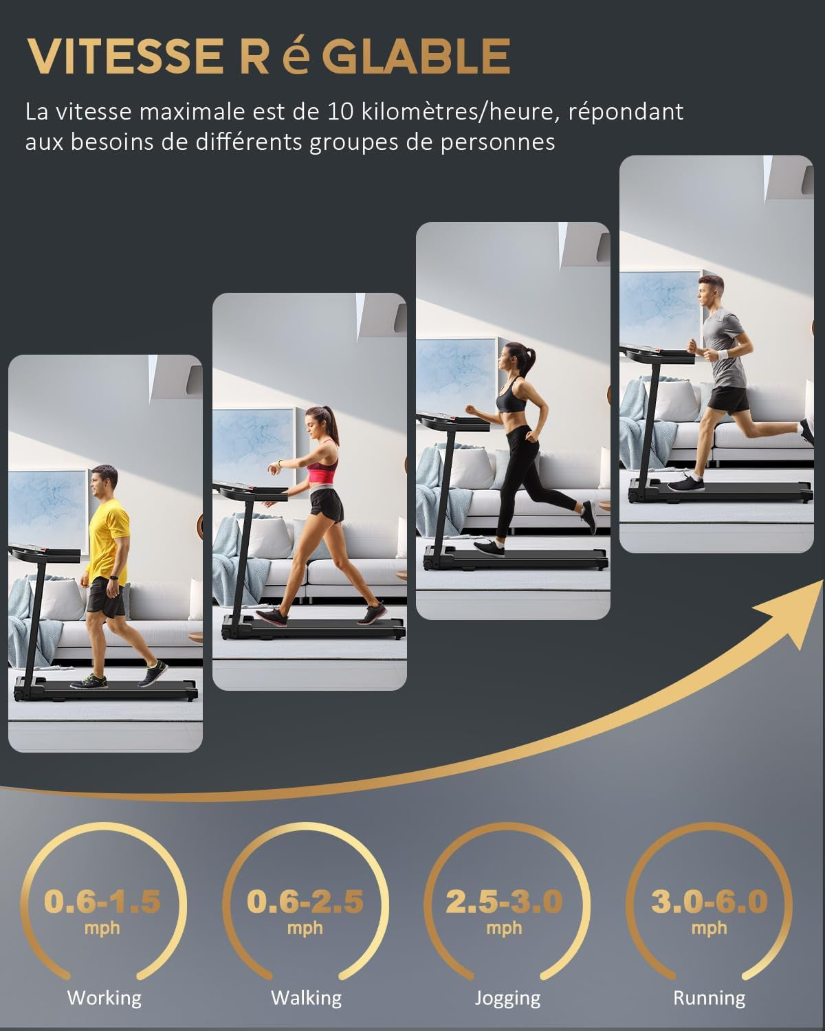 Tapis De Course Marche Pliable - Tapis De Marche Pliable Motorise Walking Pad Electrique Silencieux Tapis Roulant 10 Km/H Treadmill Compact Pour La Maison Et Le Bureau