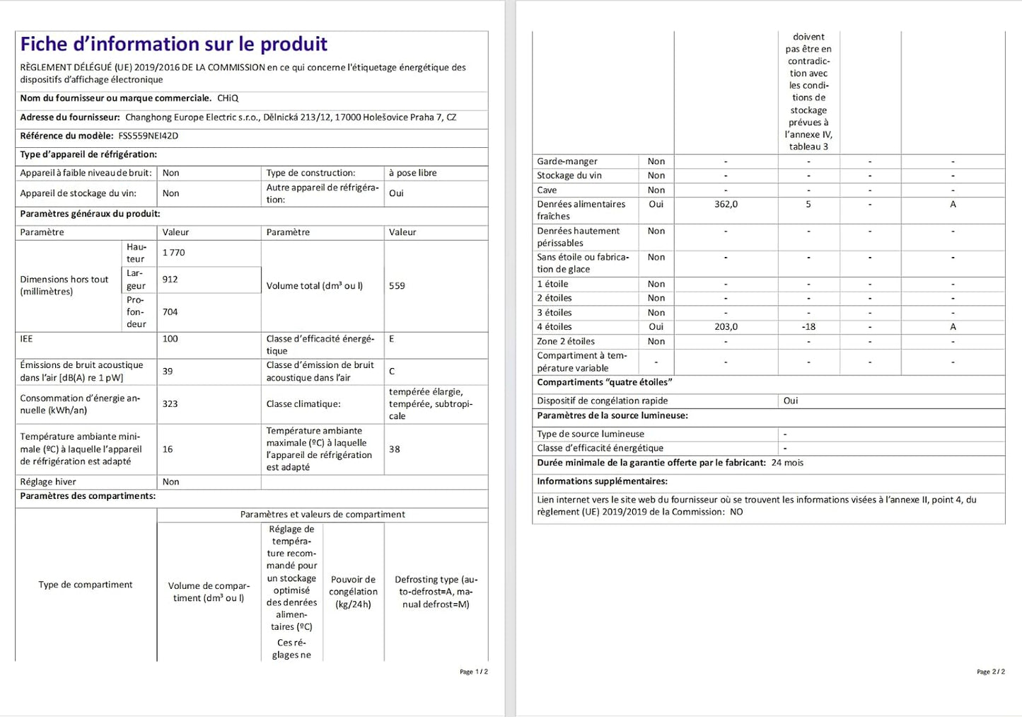 559L Réfrigérateur Américain Inverter Distributeur Eau Noir | FSS559NEI42D, Inverter, No Frost, Écran LED Numérique, Garantie Compresseur 12 Ans