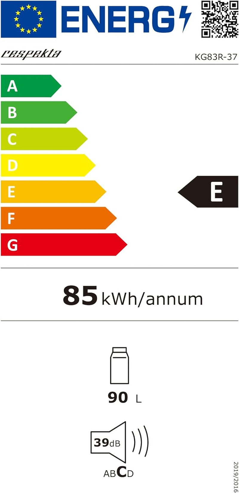 Réfrigérateur Rétro Avec Congélateur Respekta/Rouge / 83,1 X 47,4 Cm / 90 L De Volume Utile/Pieds Réglables En Hauteur/Avec Ouvre-Bouteille Sur Le Côté / KG83R-37