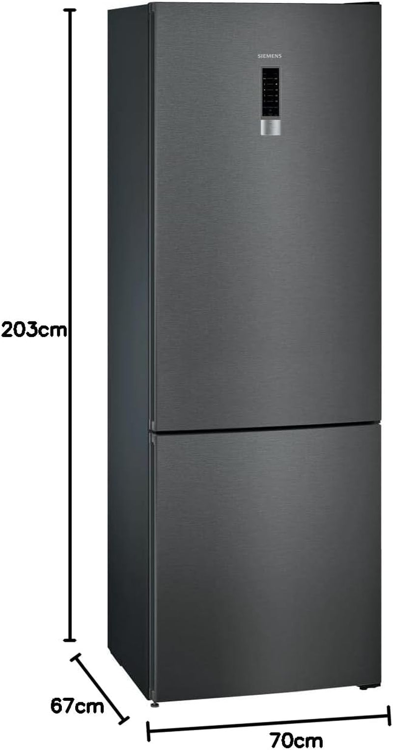 Iq300 KG49NXXEA Réfrigérateur-Congélateur Autoportante 438 L E Noir, Acier Inoxydable