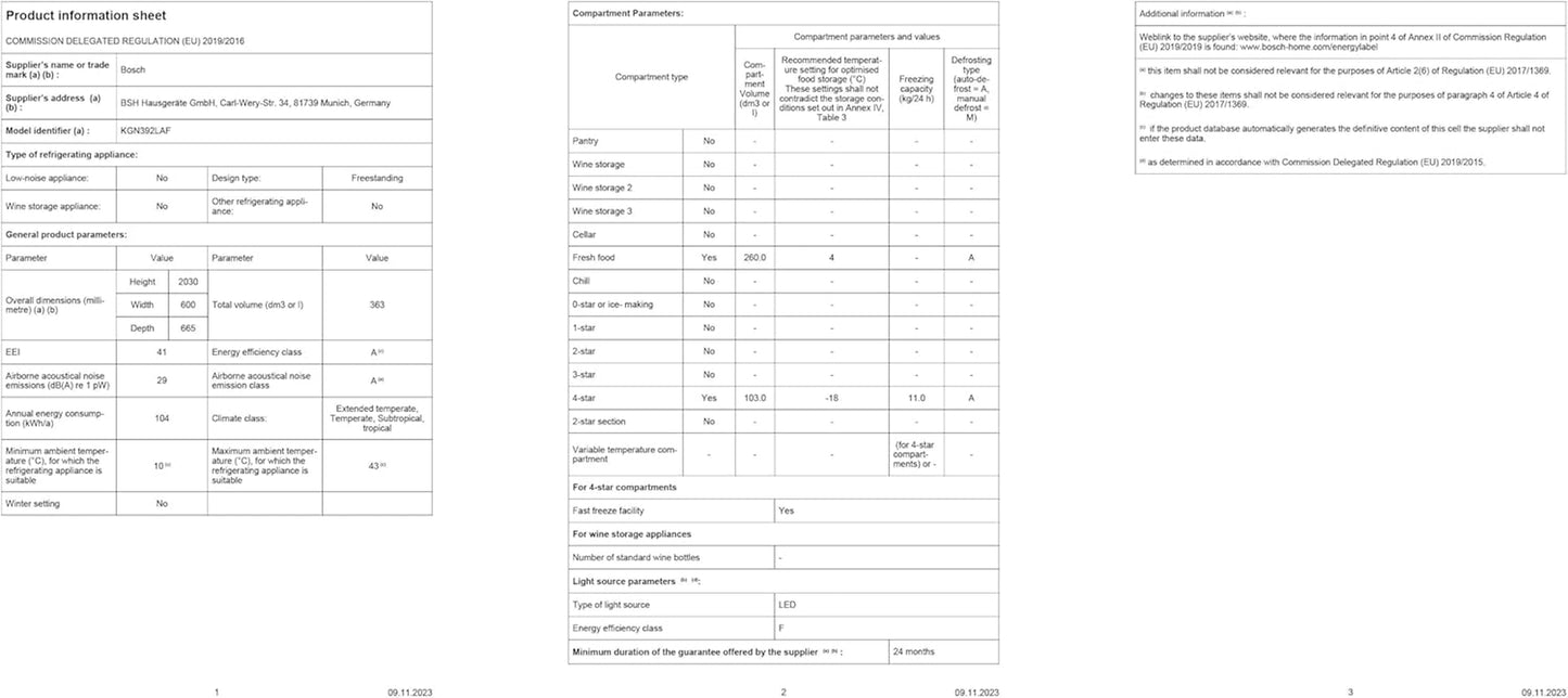 Série 4 KGN392LAF 70/30 Réfrigérateur Congélateur Acier Inoxydable Classe A