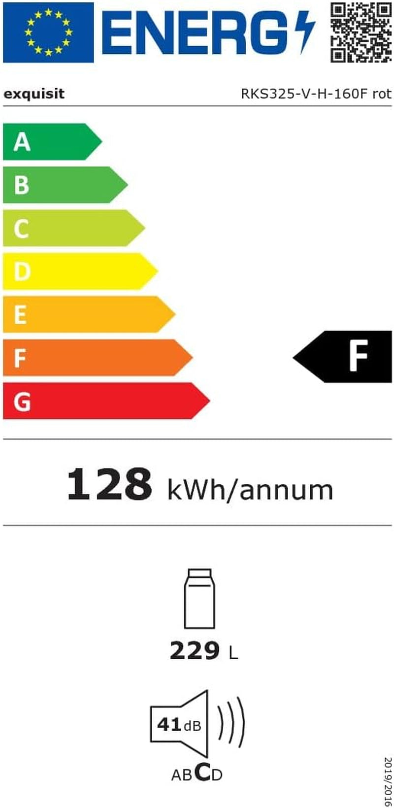 Exquisit Réfrigérateur Rétro RKS325-V-H-160F - Rouge - Appareil Sur Pied - Volume : 229 L - Rouge