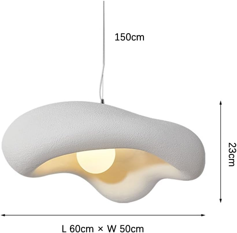 Lampe Suspendue Wabi-Sabi Suspension Fleurs Créatives Lampe À Suspension Moderne Lampe De Table À Manger Style Nordique Lustre Pour Chambre Salon Salle À Manger Cuisine Chambre D'Enfants Blanc,60Cm