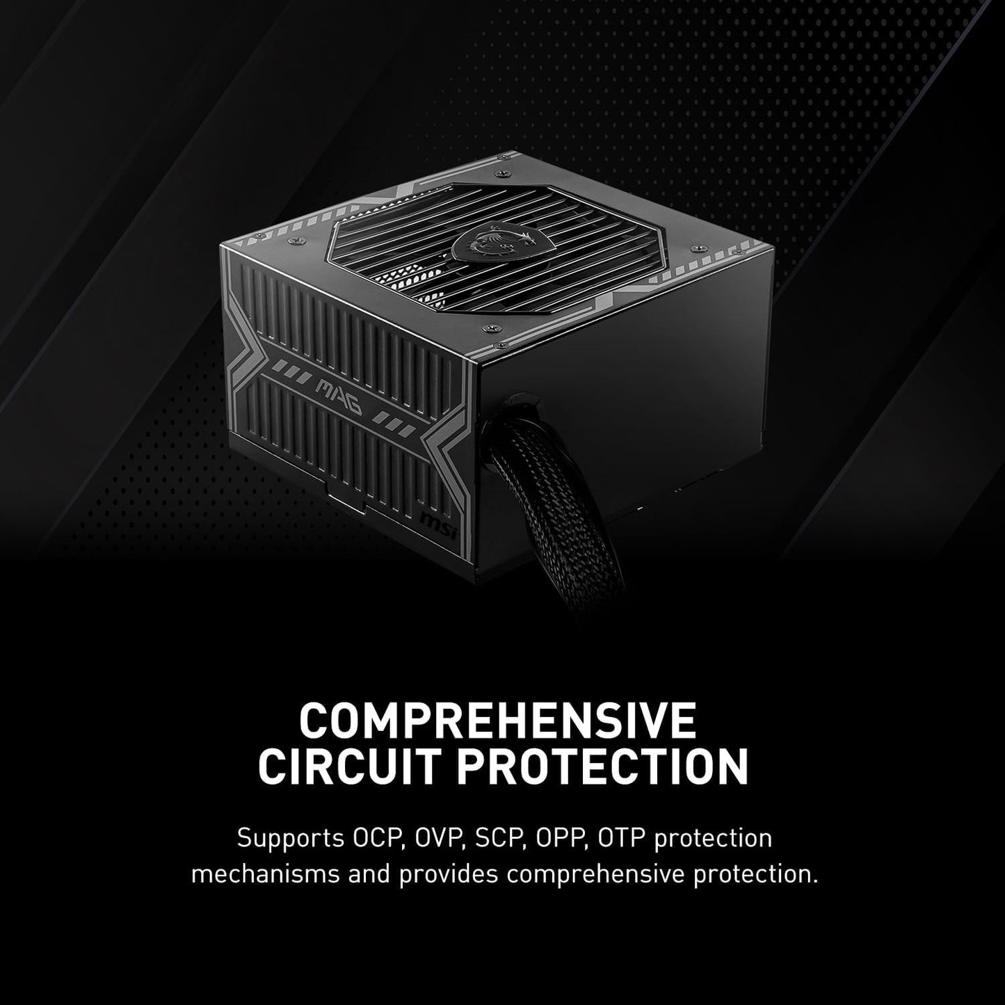 MSI MAG A650BN Alimentation ATX, 80 plus Bronze | 650W, Rail Unique 12V, Circuit DC Vers DC, Ventilateur 120Mm, Garantie 5 Ans