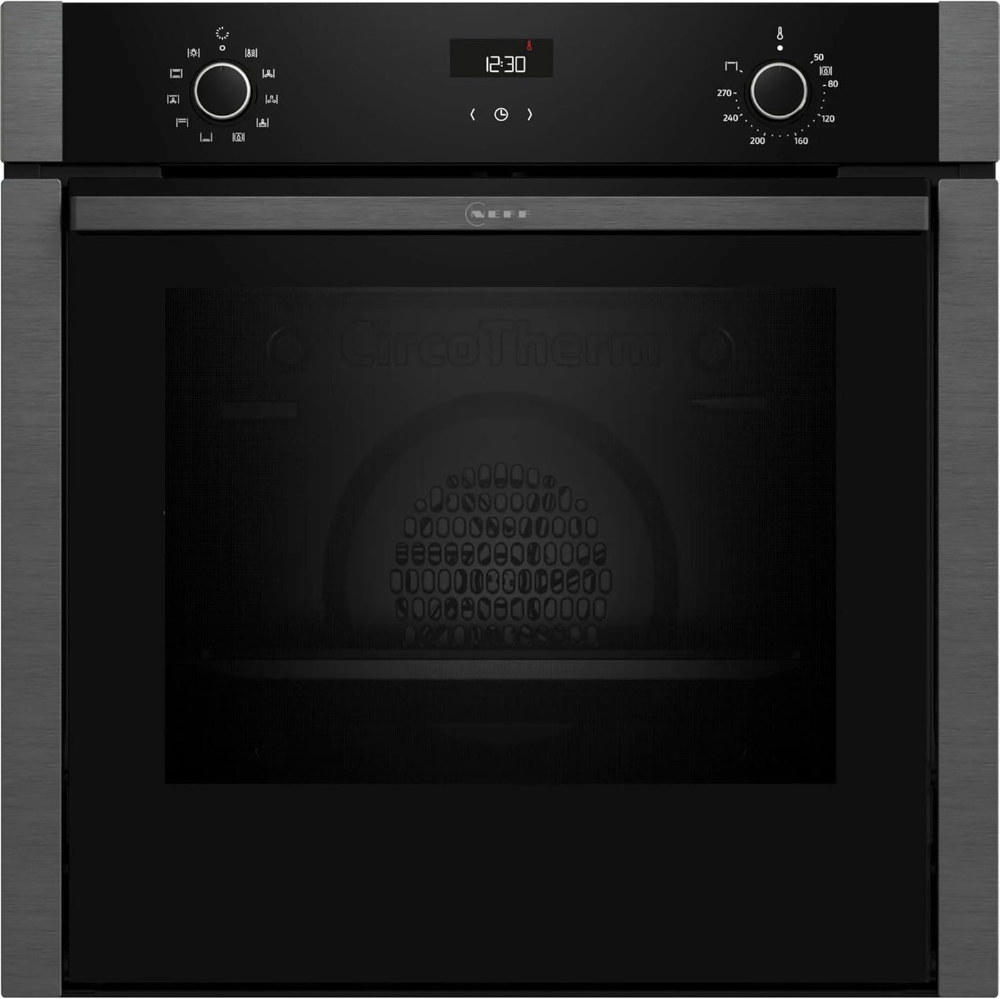 Neff B3ACE2AG0 N50 EEK: a Einbaubackofen, 60 Cm Breit, 71 L, 3D Heißluft, Grillfunktion, LCD Display, 7 Heizarten, Graphite-Grey