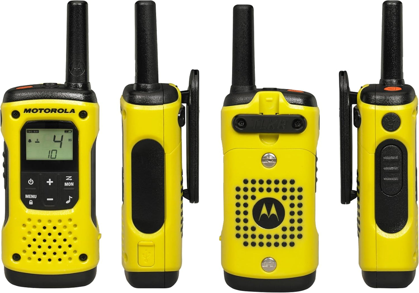 - Lot De 2 Talkie Walkies - TALKABOUT T92 - PMR446 - Noir/Jaune - Longue Portée -Indice IP67 - Fonctionnent Avec Batterie