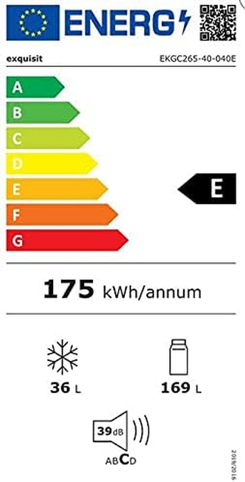 Exquisit Réfrigérateur Encastrable EKGC265-40-040E | Appareil Encastrable | Montage De Porte Coulissante | Capacité Utile De 205 L | Blanc | Réfrigérateur | Compartiment À Légumes | Lumière LED |