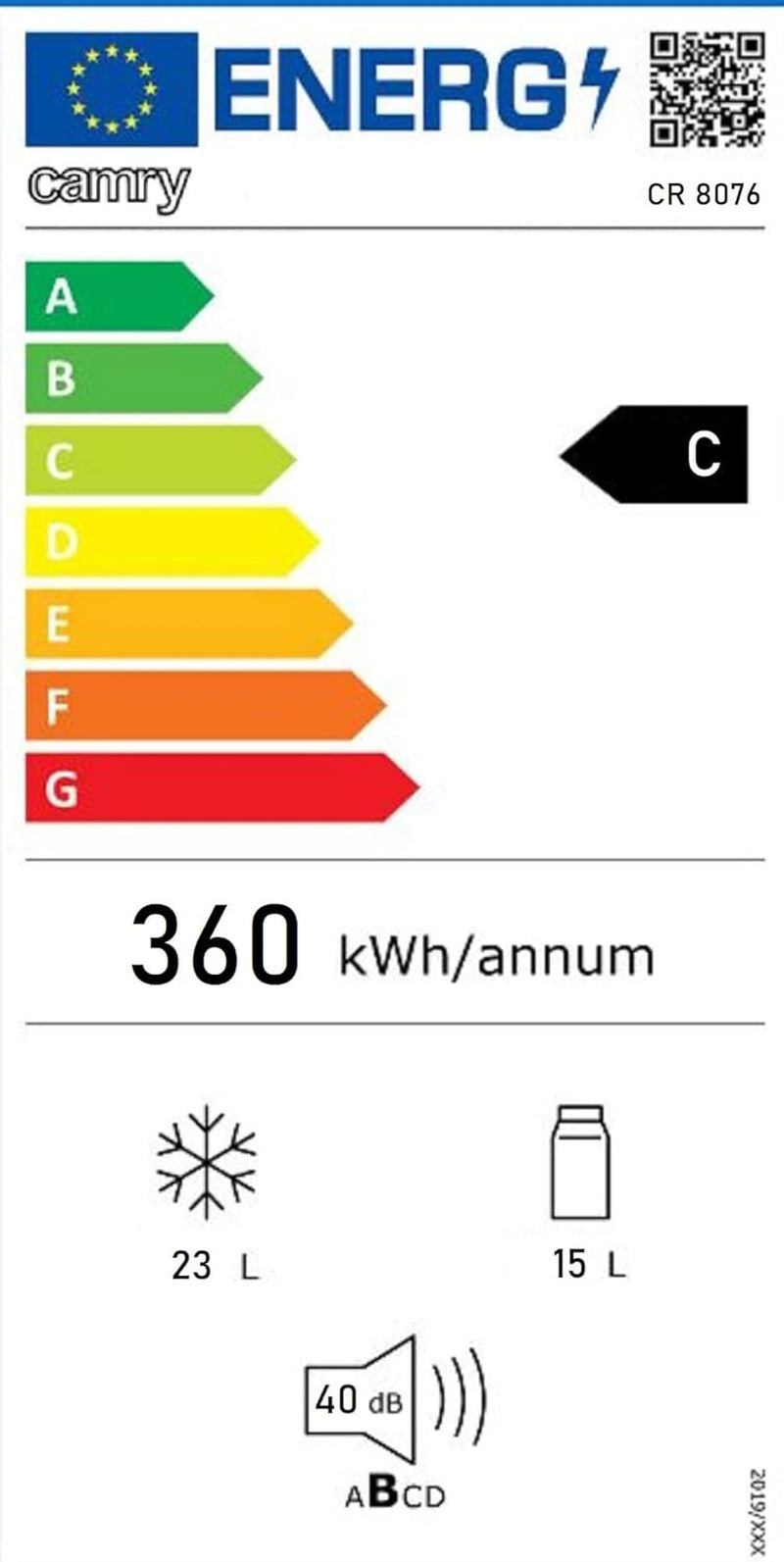 JUNG Camry CR8076 Mini Réfrigérateur/Congélateur Petit Format, 38 L, 2 Compartiments (Réfrigérateur Et Congélateur), Compresseur, Réfrigérateur, 2 Ports (12 V Et 230 V) Avec Écran LCD