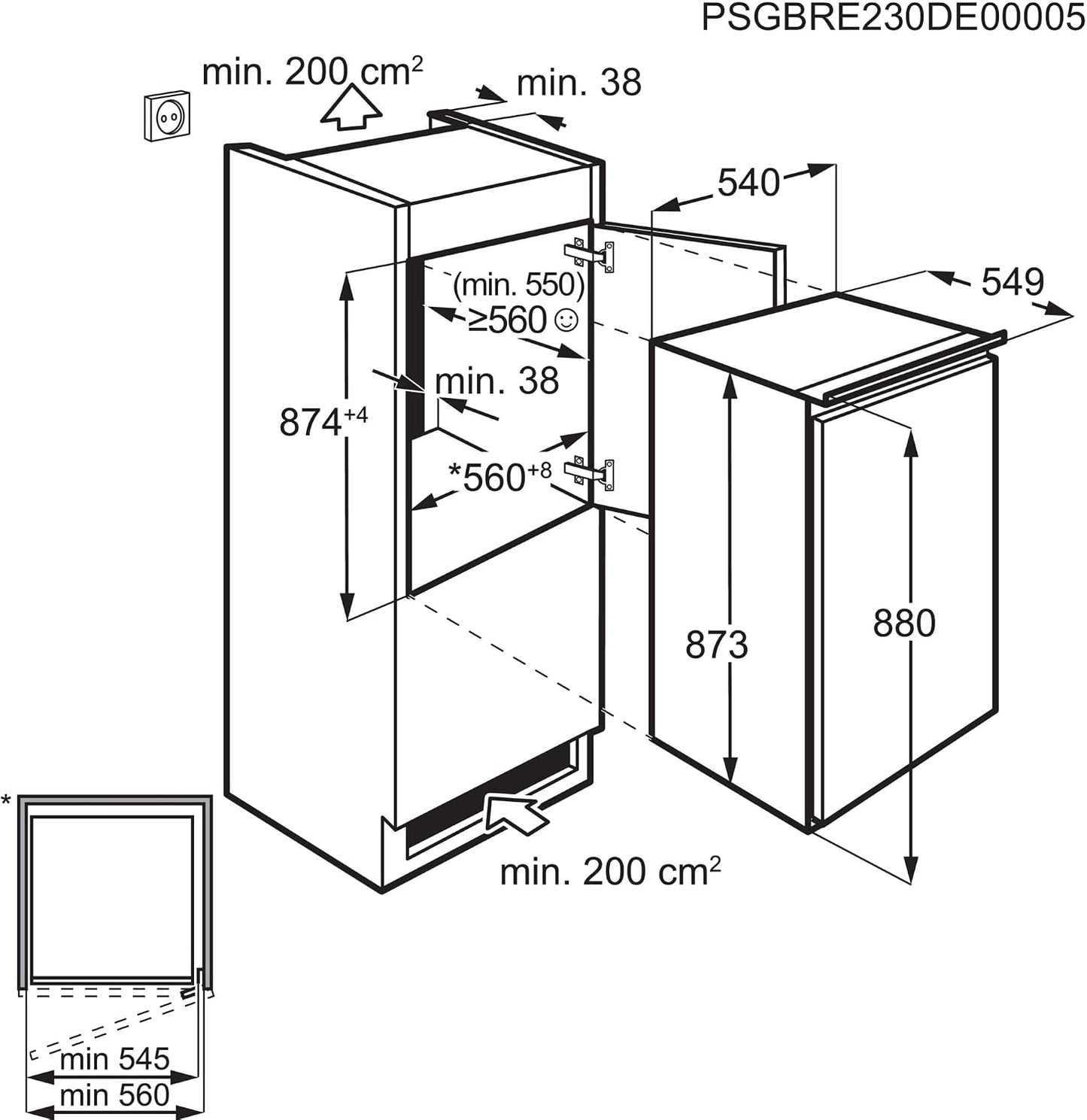 Réfrigérateur 1 Porte Intégrable À Glissière 142L - LRB2AE88S