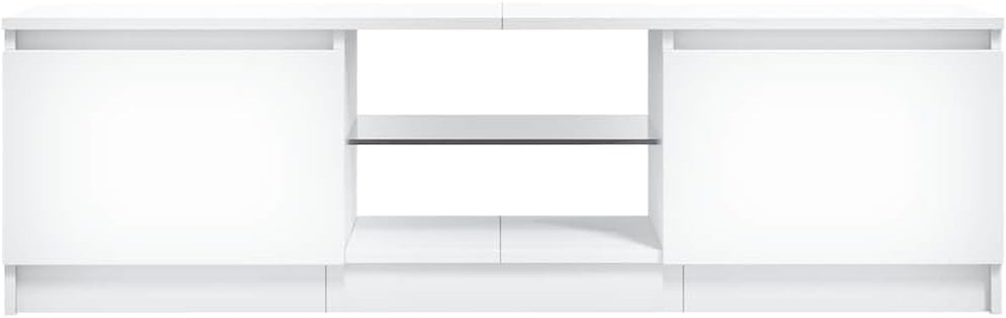 Meuble TV Avec Lumières LED Blanc 120X30X36 Cm