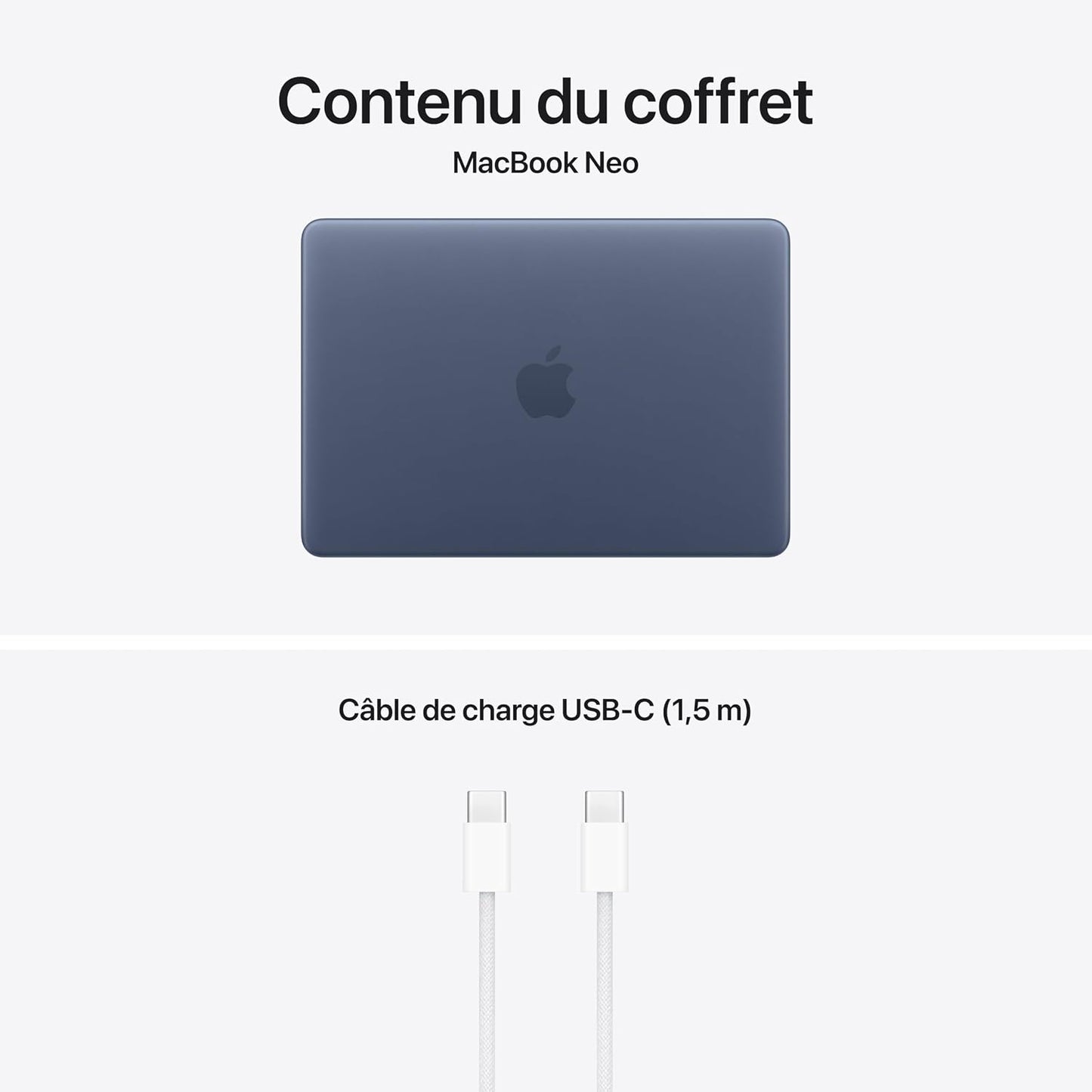 Macbook Neo 13″ 2026 Portable Avec Puce A18 Pro : Conçu Pour L’Ia Et Intelligence, Écran Liquid Retina, Mémoire Unifiée 8 Go, SSD 256 Go, Caméra Facetime HD 1080P ; Indigo