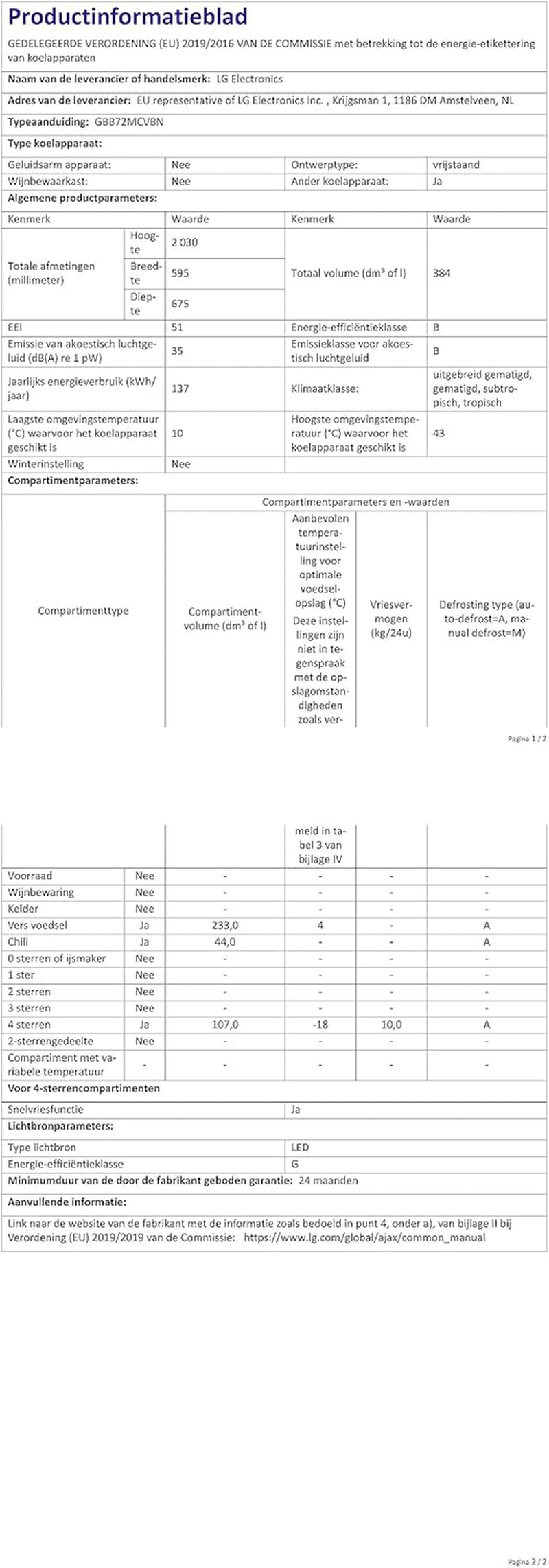 Electronics GBB72MCVBN Réfrigérateur-Congélateur - Capacité Utile : 384 L - Classe D'Efficacité Énergétique - Noir Mat - 203 Cm - Compresseur Linéaire Inverseur - Noir Mat Métallisé