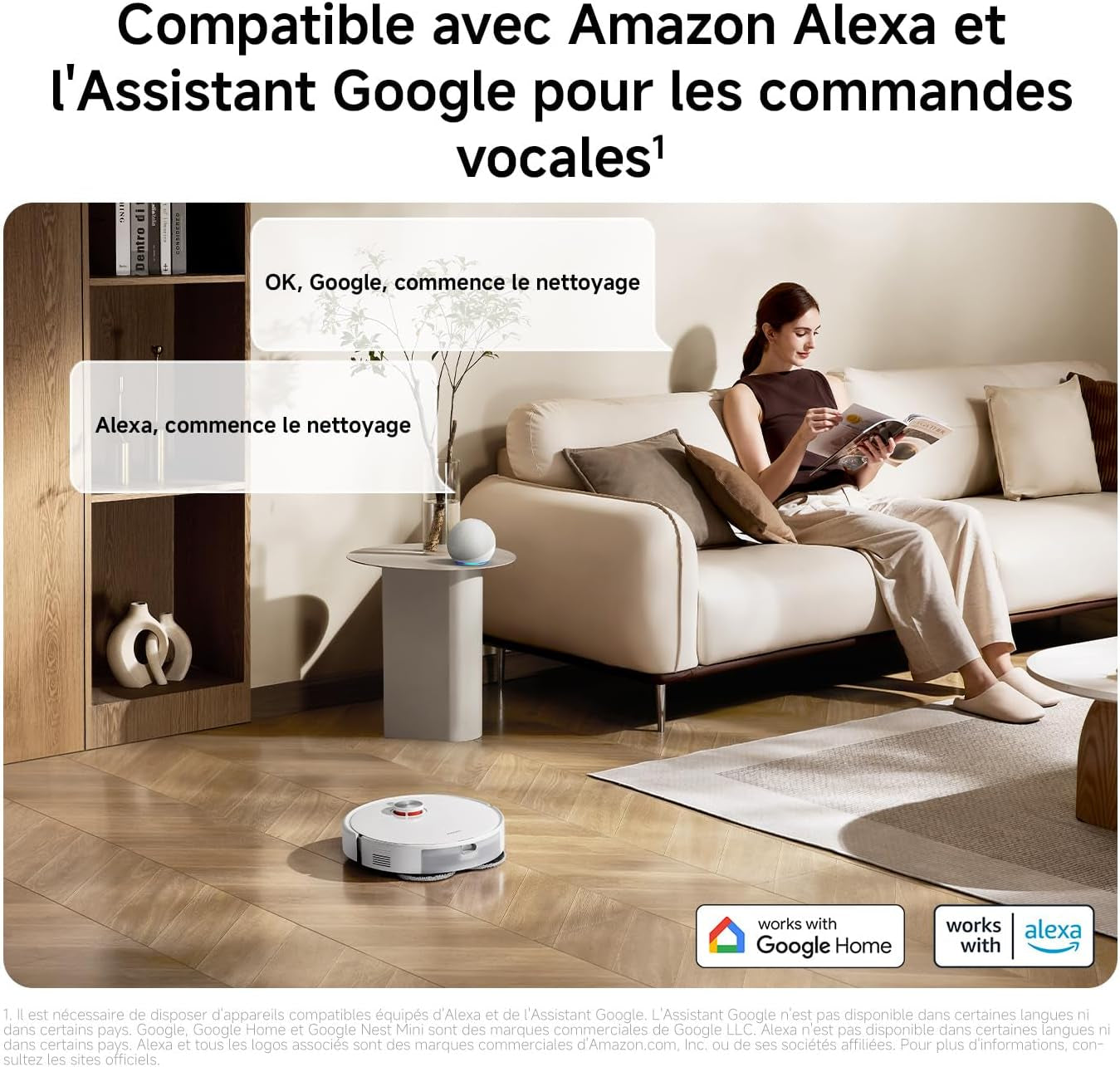 S40 Pro Aspirateur Robot, 15000Pa, Deux Bras Extensibles | Double Anti-Nœuds, Évitement D’Obstacles Grand-Angle, Détection Des Tapis, Relevage Auto Des Serpillières, Contrôle App/Voix