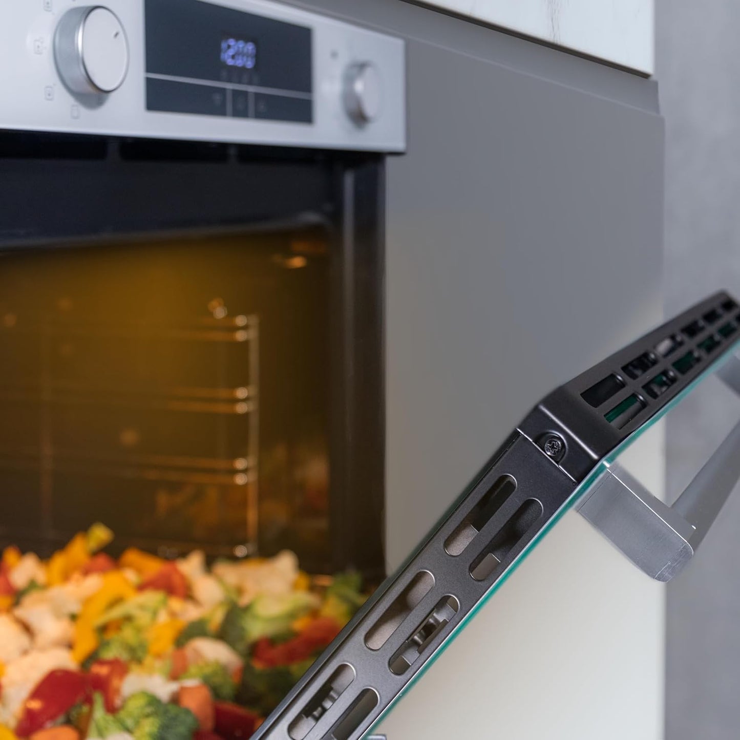 Four Intégrable 60 Cm Bolero Hexa M226000 Verre Blanc A. 2800 W, 72 L, 7 Fonctions, Mode Grill, Fan Assisted Grill, Mode Convection, Defrost, Steam Base X2, Steam Easyclean, Steam Assist