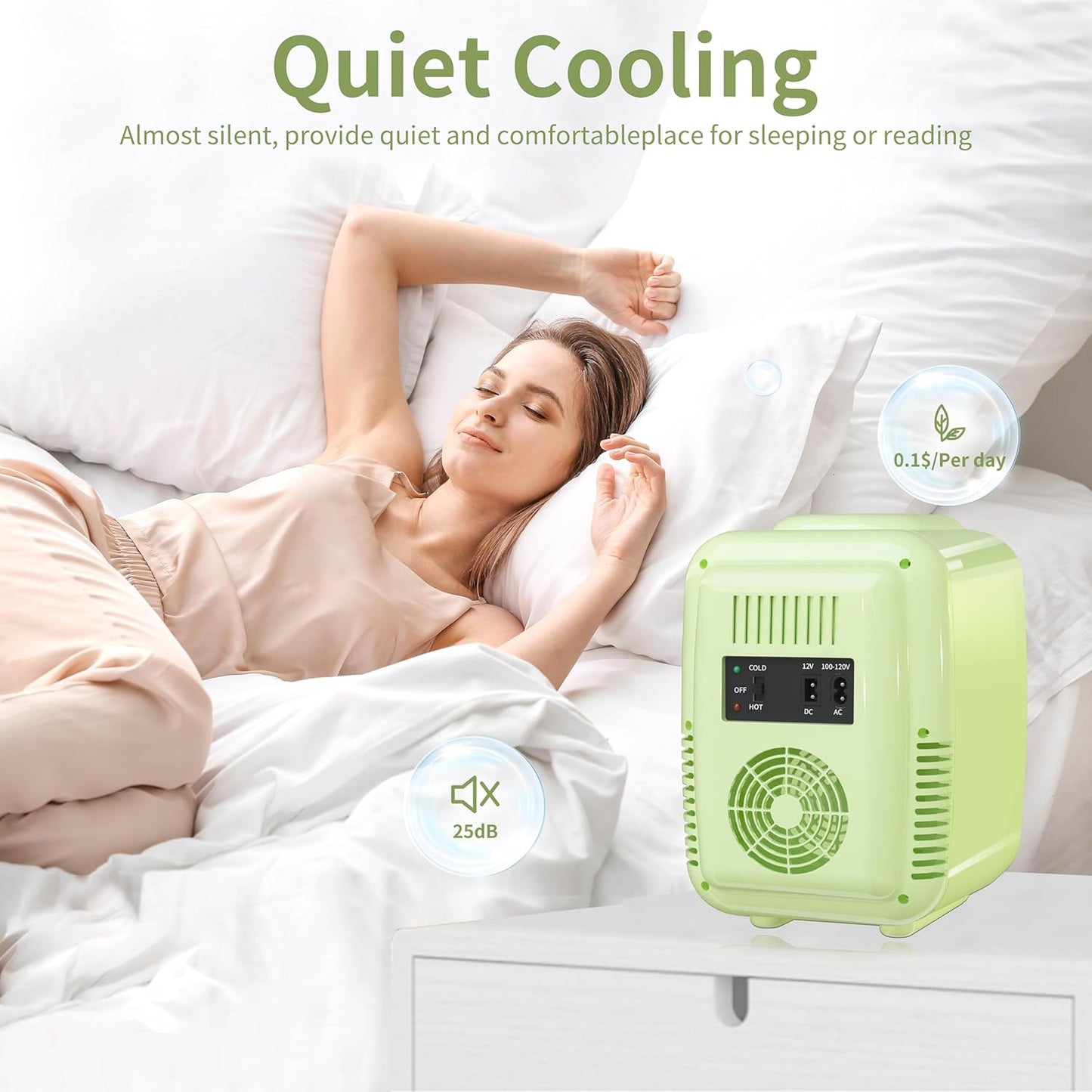 Mini Réfrigérateur 4 Litres Pour Cosmétiques, Boissons, 220 V AC/12 V DC, Thermoélectrique Refroidissement Et Réchauffement, Petit Réfrigérateur Pour Chambre À Coucher, Bureau, Dortoir, Voiture